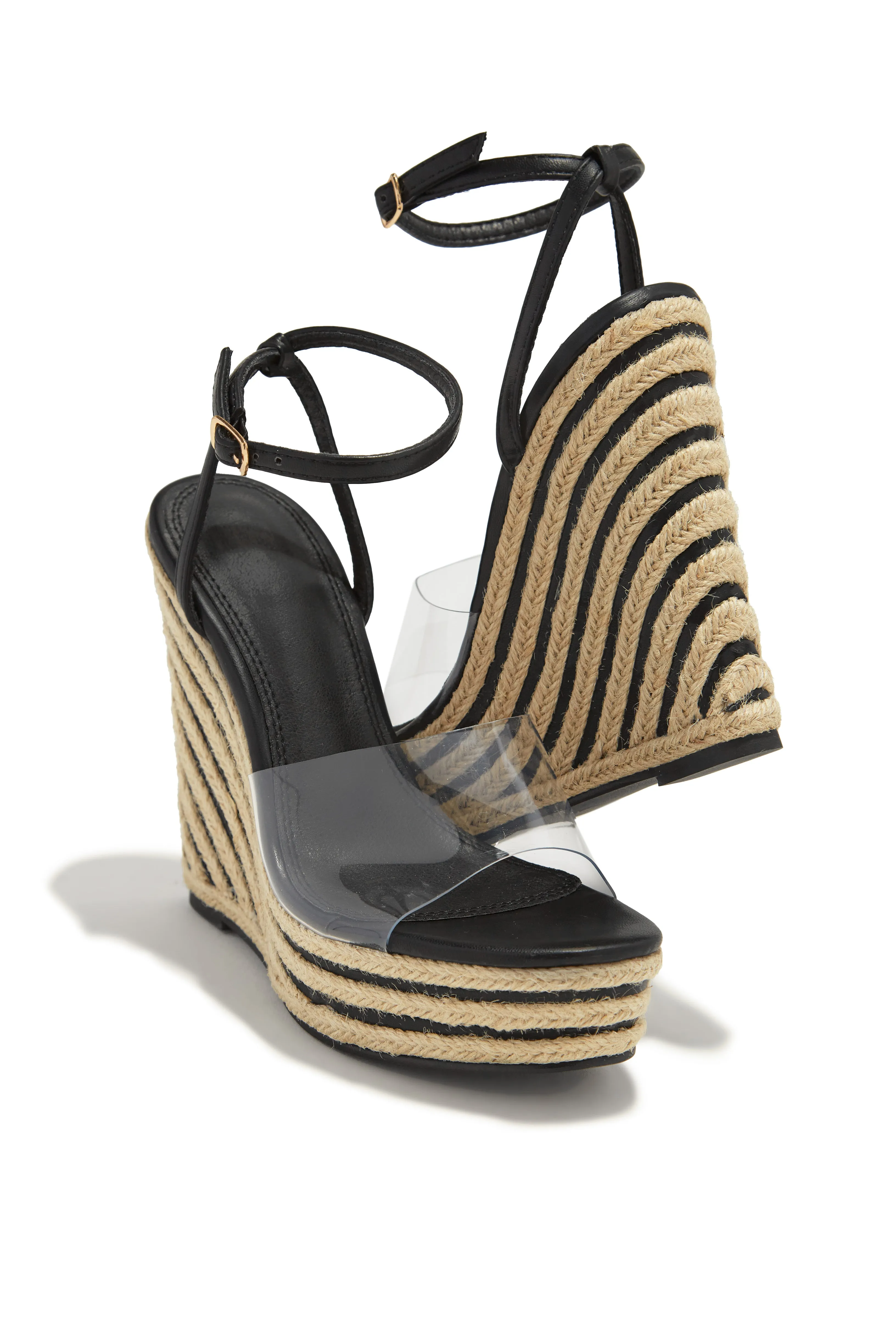 Summer Uniform Platform Espadrille Wedges - Black sold by Miss Lola product image thumbnail 2