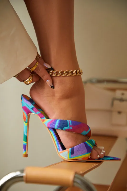 Ryett High Heel Mules - Multi sold by Miss Lola
