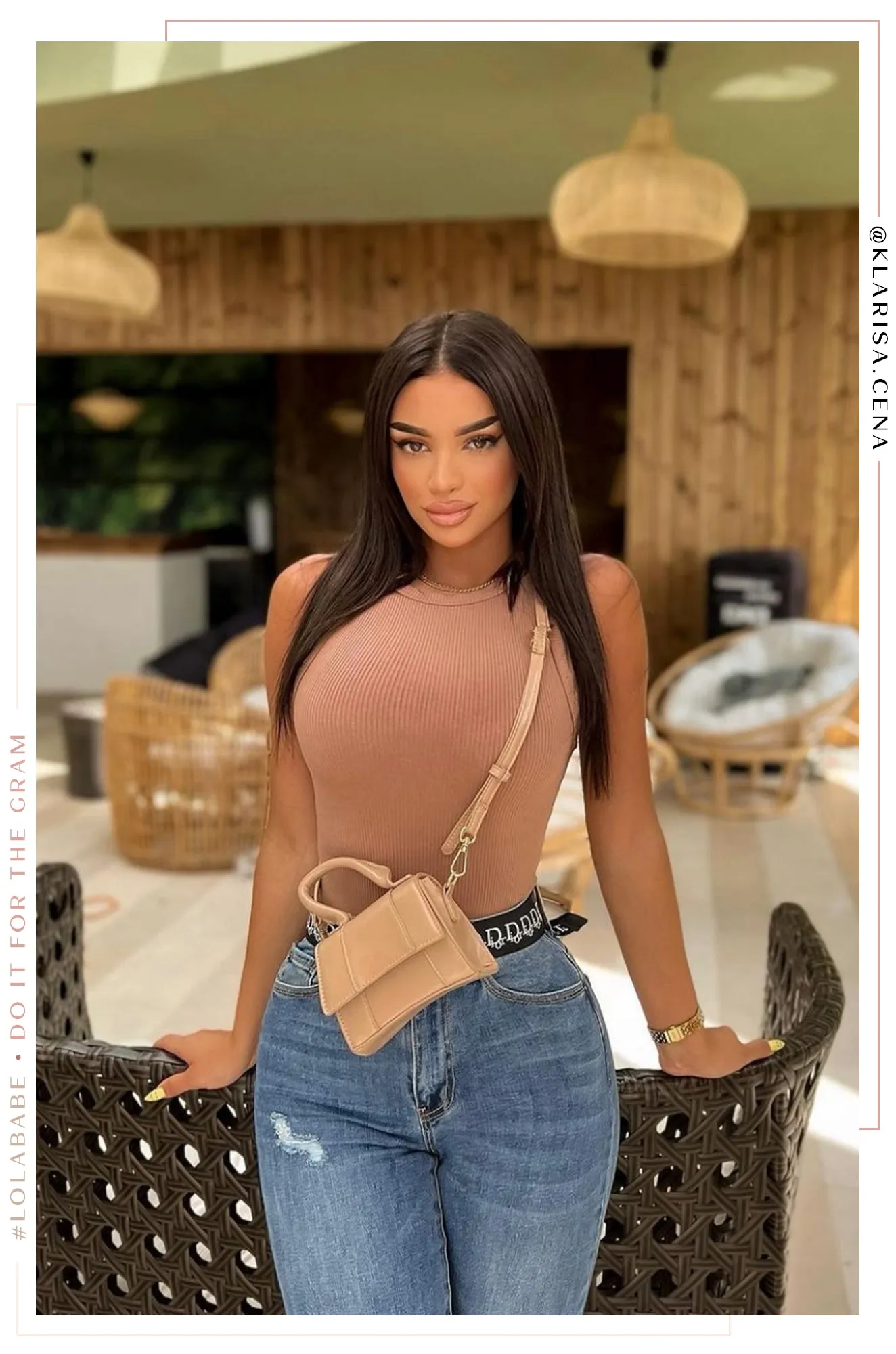 Got A Crush Sleeveless Bodysuit - Camel sold by Miss Lola product image thumbnail 2