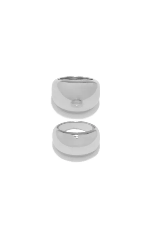 Kiany Statement Two Piece Ring Set - Silver sold by Miss Lola