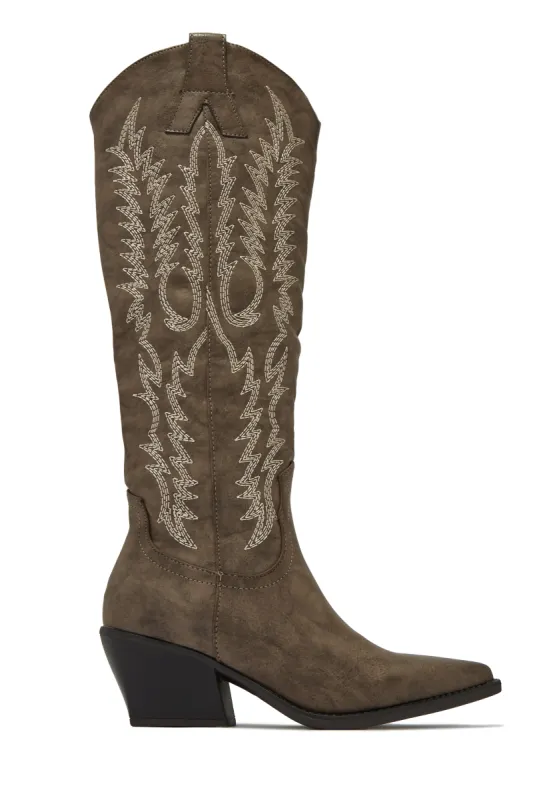 Cowgirls Western Cowgirl Boots - Taupe sold by Miss Lola