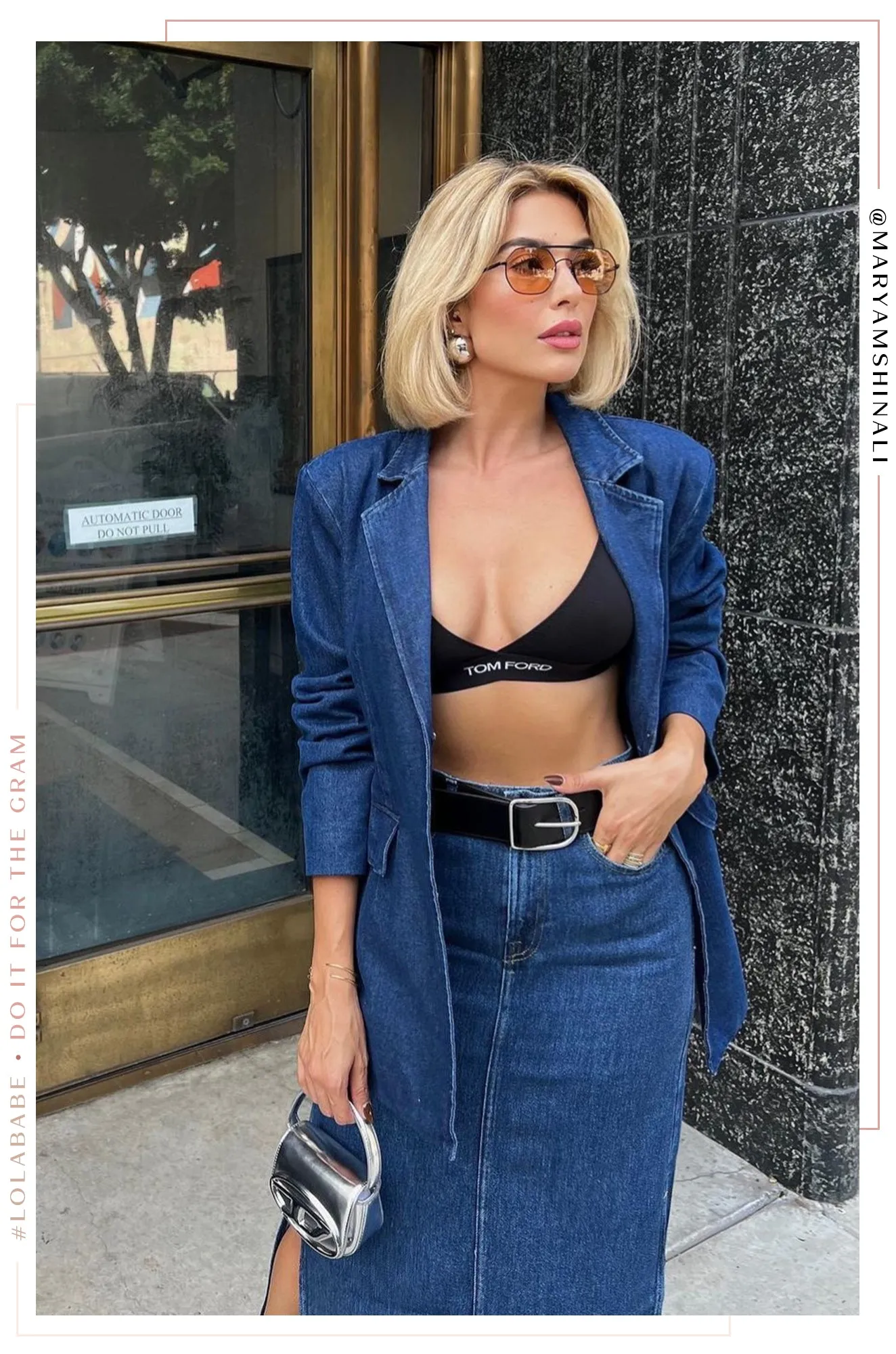 Cayra Denim Oversized Blazer - Denim sold by Miss Lola product image thumbnail 3