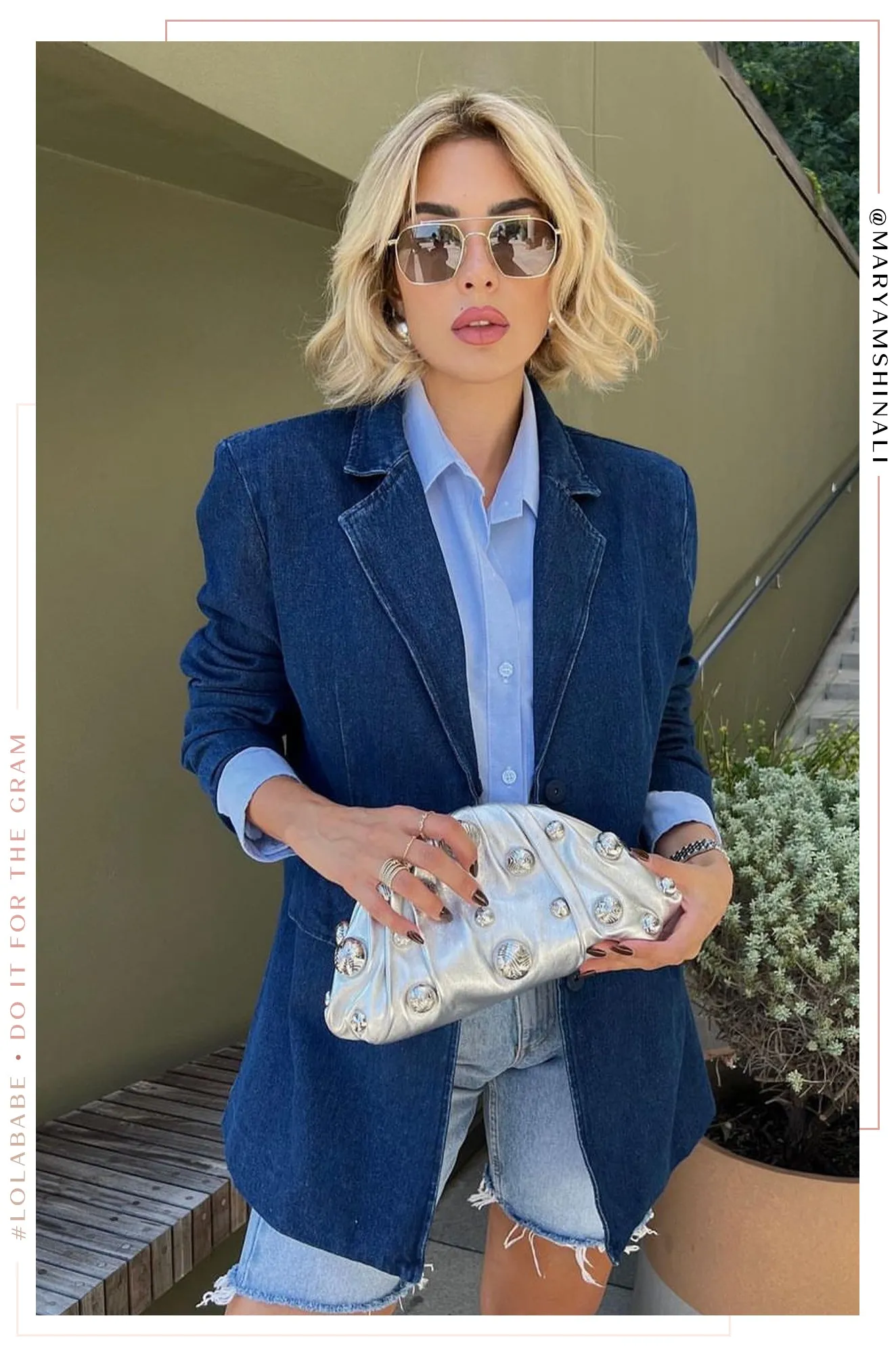 Cayra Denim Oversized Blazer - Denim sold by Miss Lola