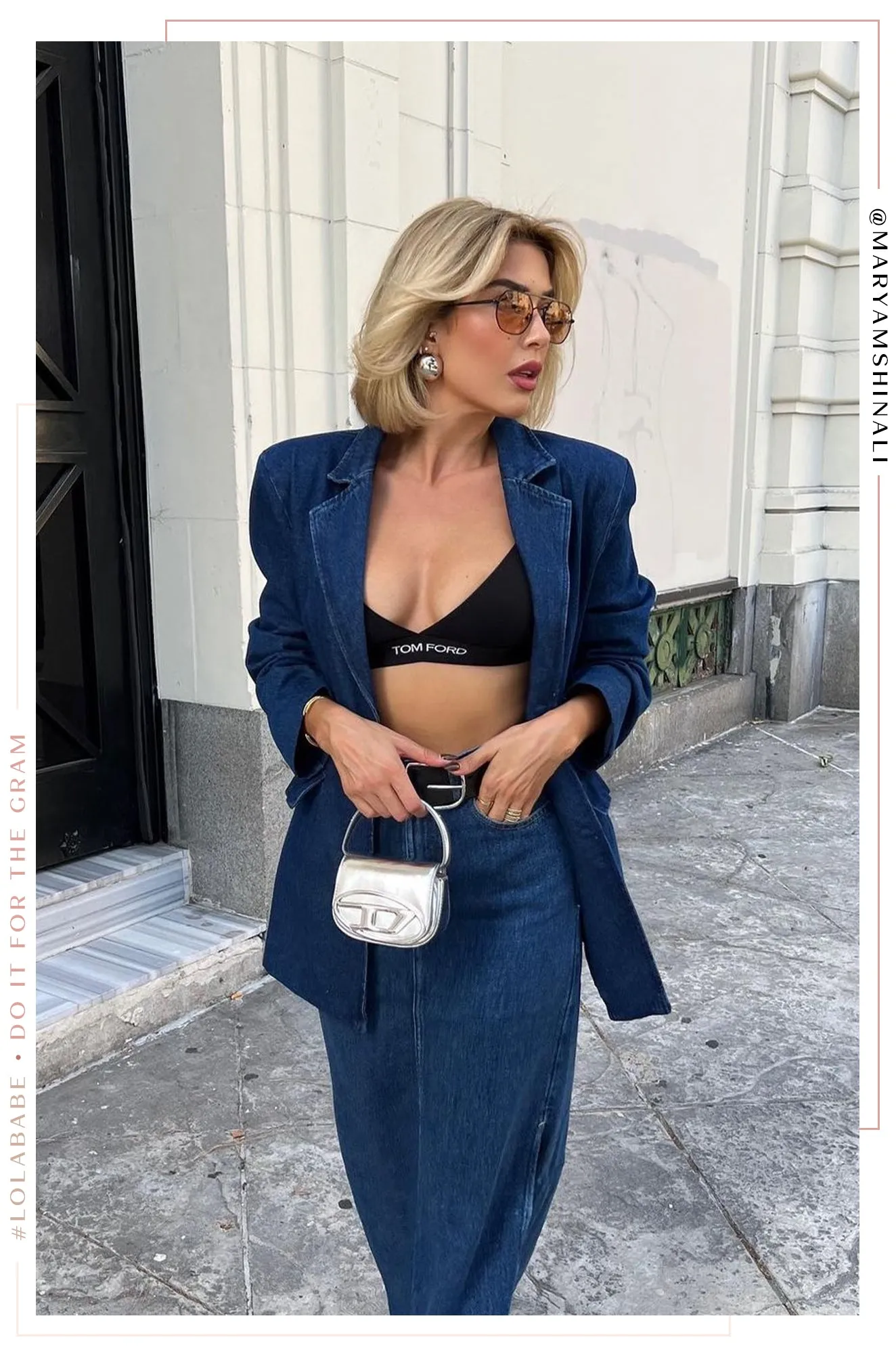 Cayra Denim Oversized Blazer - Denim sold by Miss Lola product image thumbnail 5