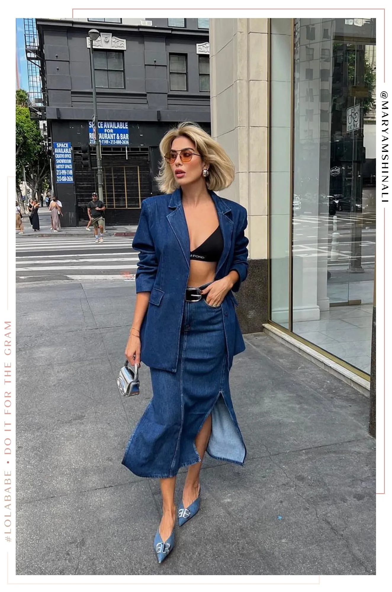 Cayra Denim Oversized Blazer - Denim sold by Miss Lola product image thumbnail 2