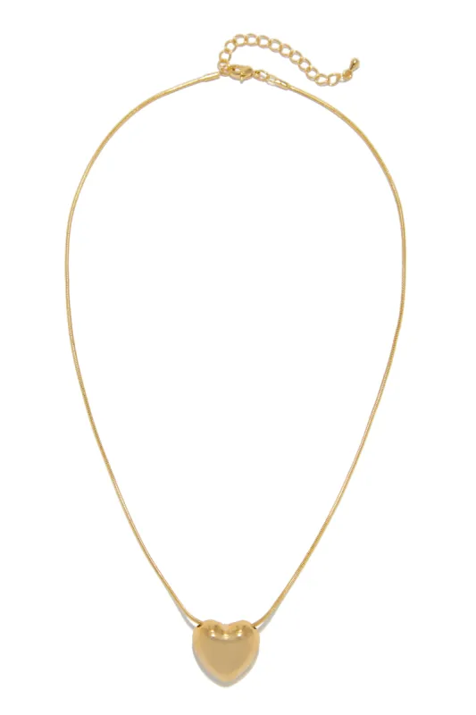 Perfect Moment Heart Pendant Necklace - Gold sold by Miss Lola