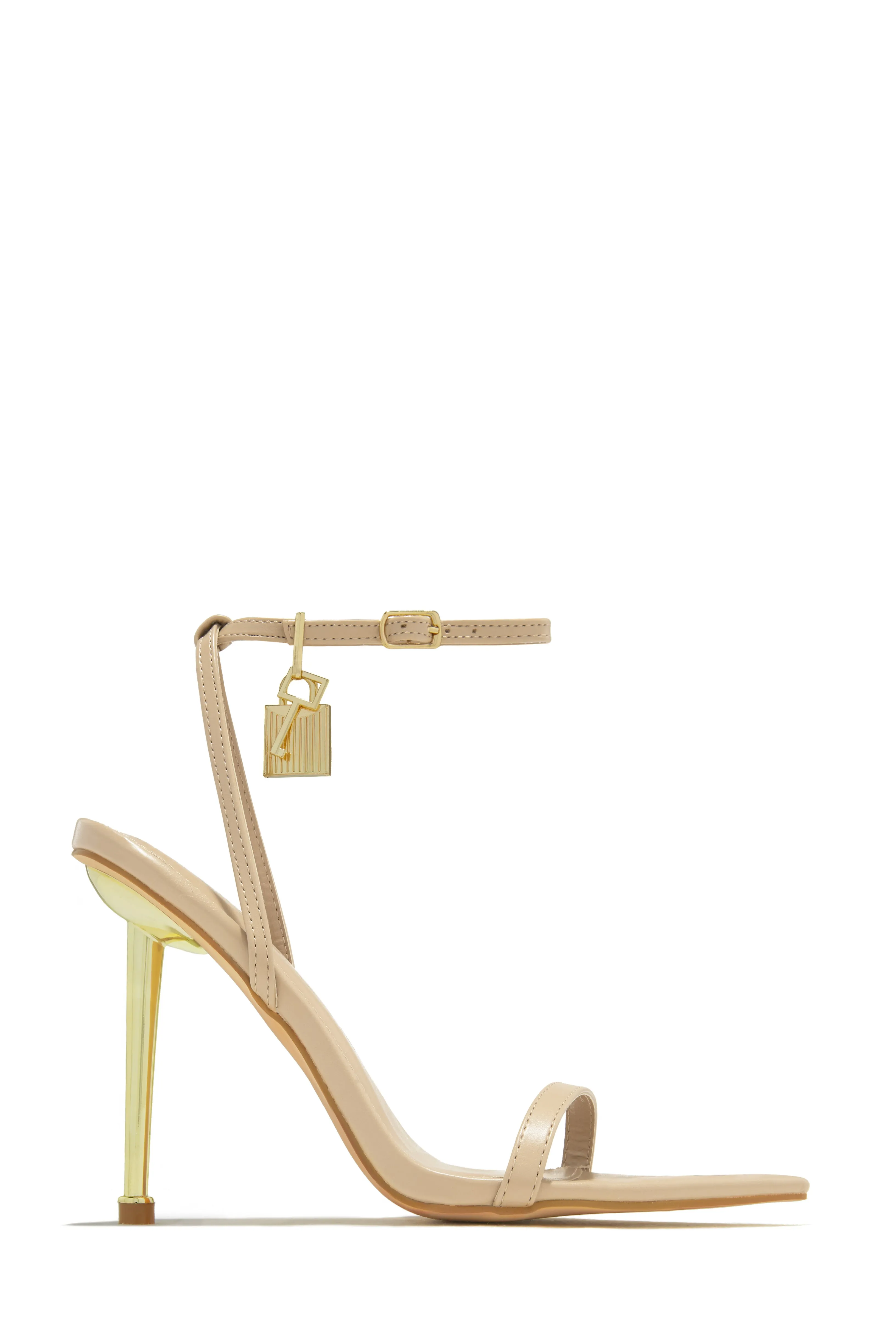 Bella Lock & Key High Heels - Bone sold by Miss Lola product image thumbnail 4