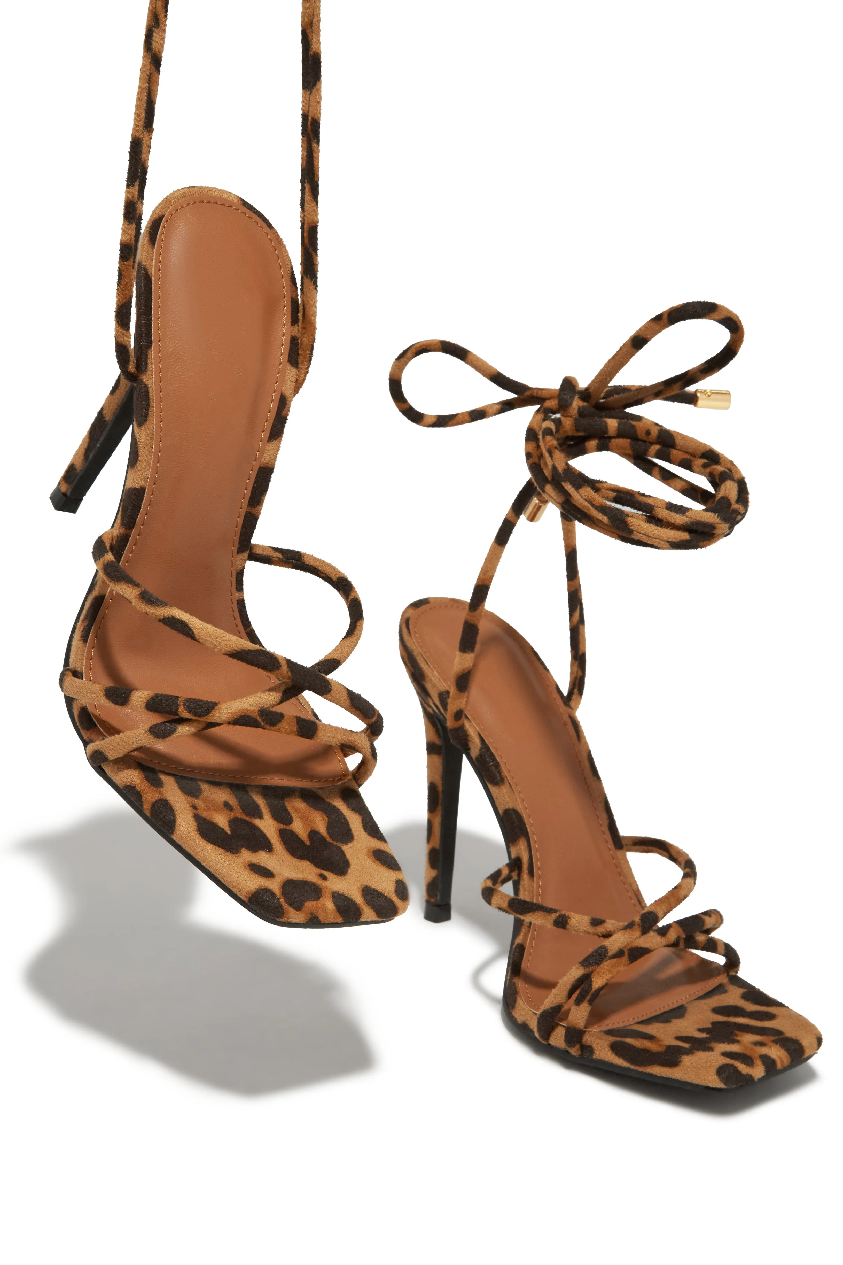 Holly Lace Up Strappy Heels - Leopard sold by Miss Lola product image thumbnail 2