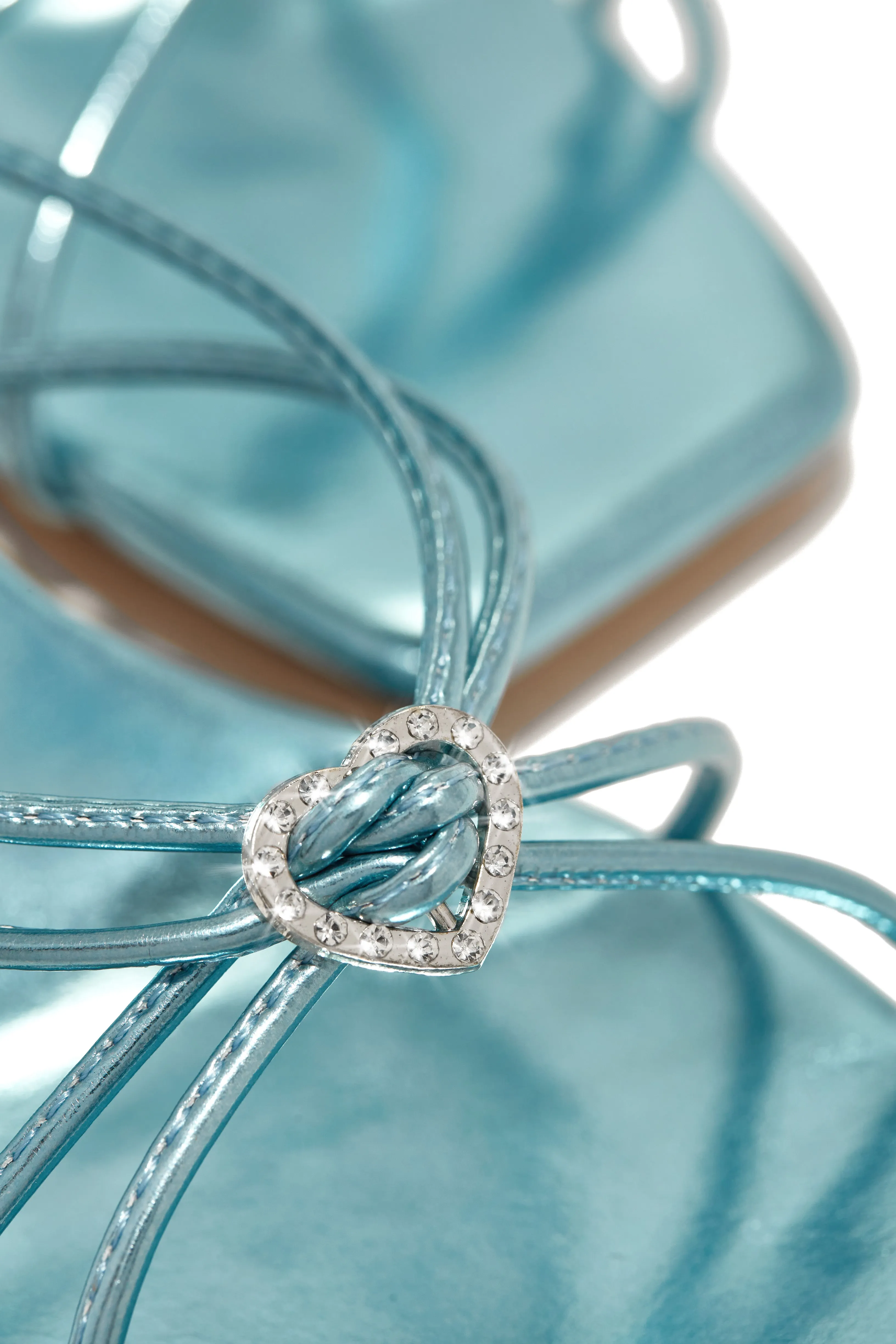 Pure Love Embellished Mid Heel Mules - Blue Metallic sold by Miss Lola product image thumbnail 4