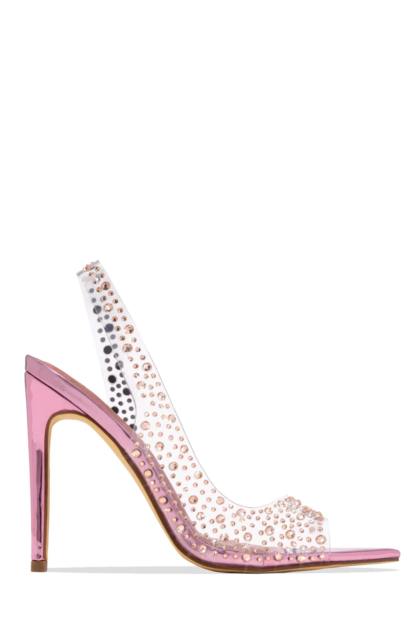 Analezi Embellished Peep Toe Heels - Pink sold by Miss Lola product image thumbnail 3