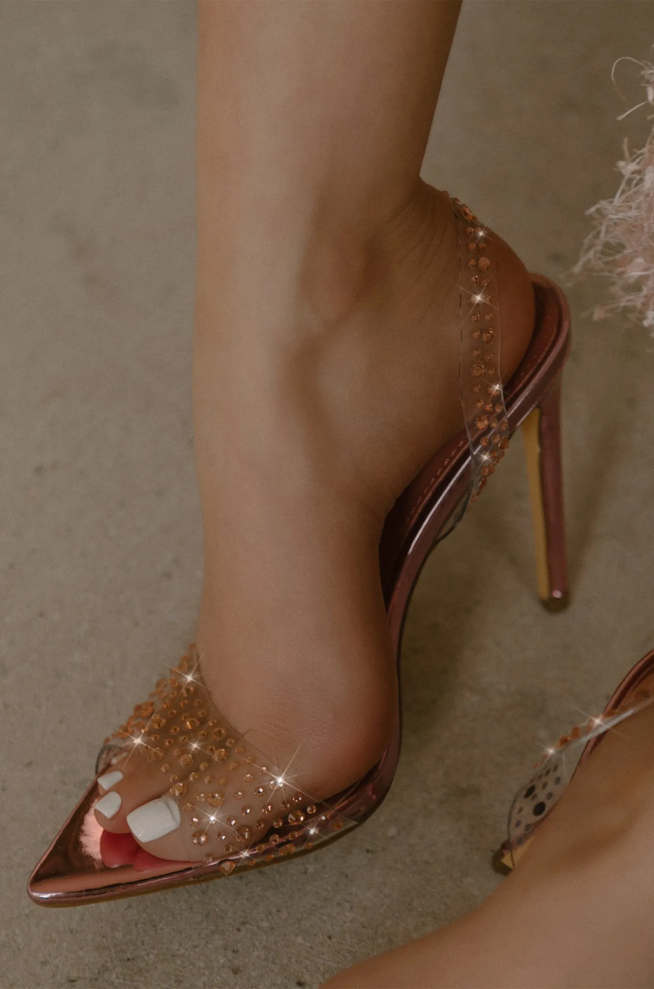 Analezi Embellished Peep Toe Heels - Pink sold by Miss Lola product image thumbnail 2