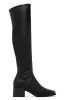 Carlene Over The Knee Boots - Black PU sold by Miss Lola