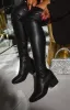 Carlene Over The Knee Boots - Black PU sold by Miss Lola