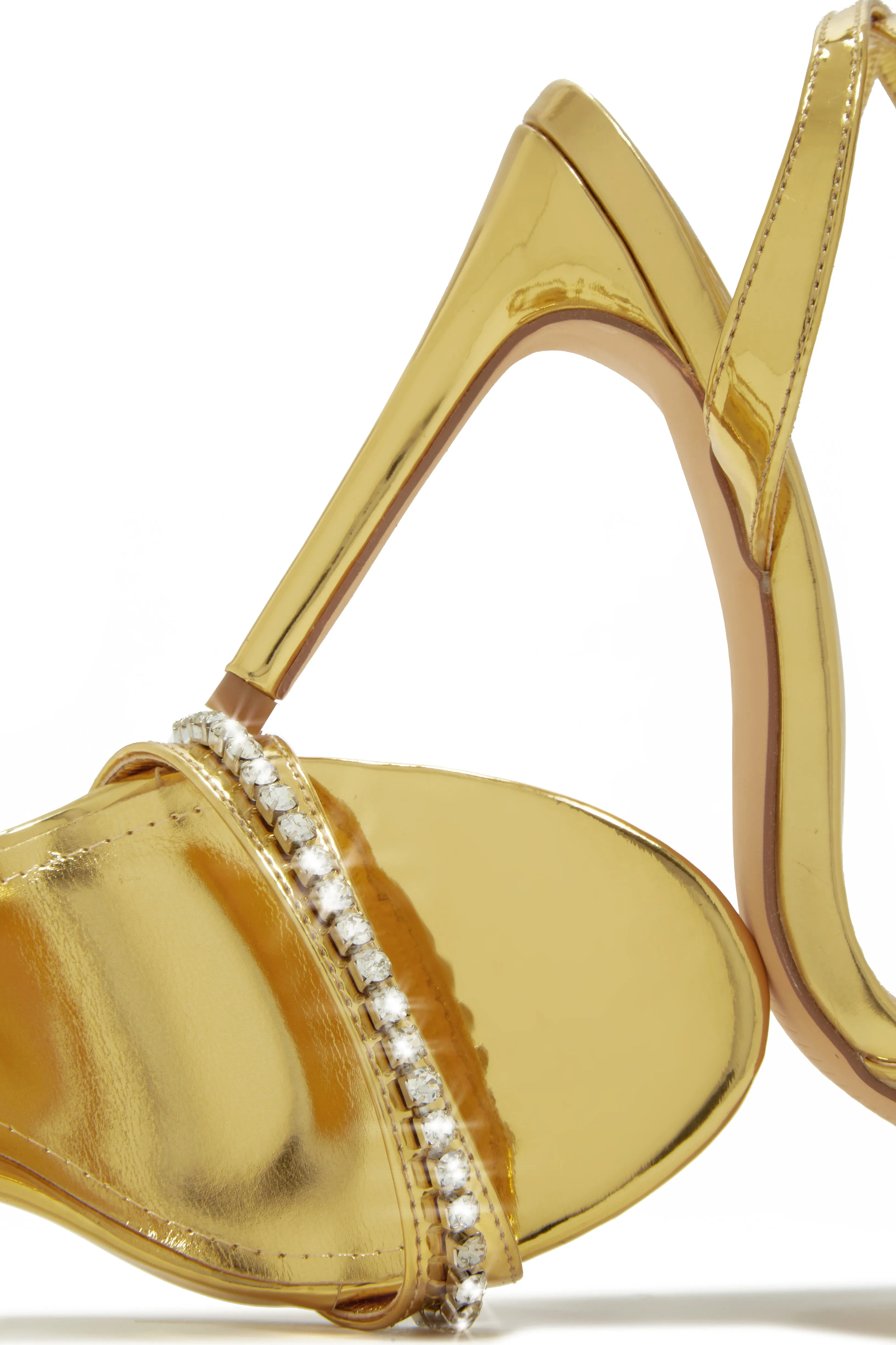 First Date Ankle Strap High Heels - Gold sold by Miss Lola product image thumbnail 2