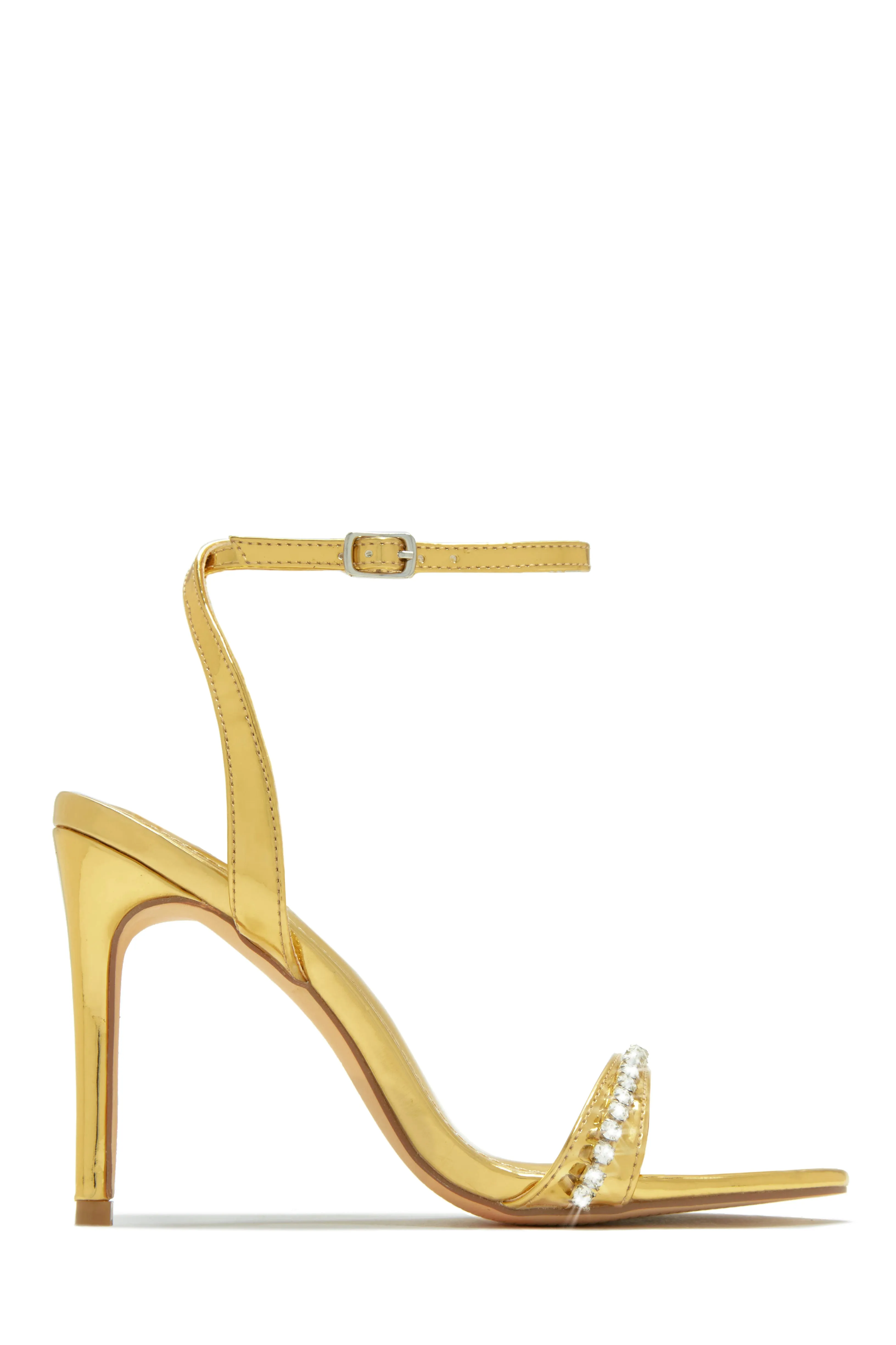 First Date Ankle Strap High Heels - Gold sold by Miss Lola product image thumbnail 5
