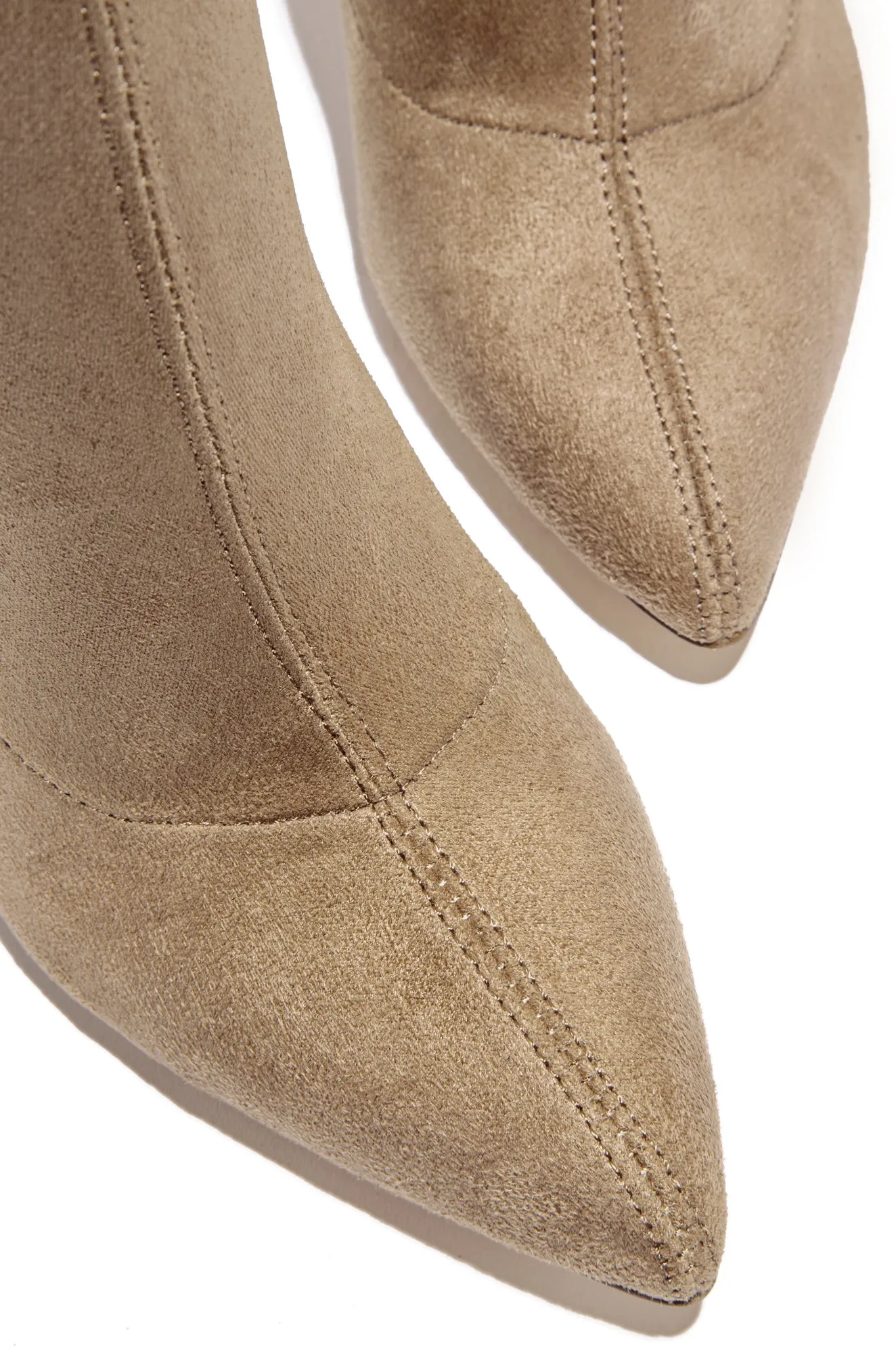 Set The Bar Over The Knee Block High Heel Boots - Taupe sold by Miss Lola product image thumbnail 4