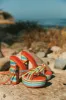 Kayden Lace Up Platform Block Heels - Orange sold by Miss Lola