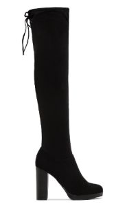 Kiss The Sky Platform Block Heel Over The Knee Boots - Black sold by Miss Lola