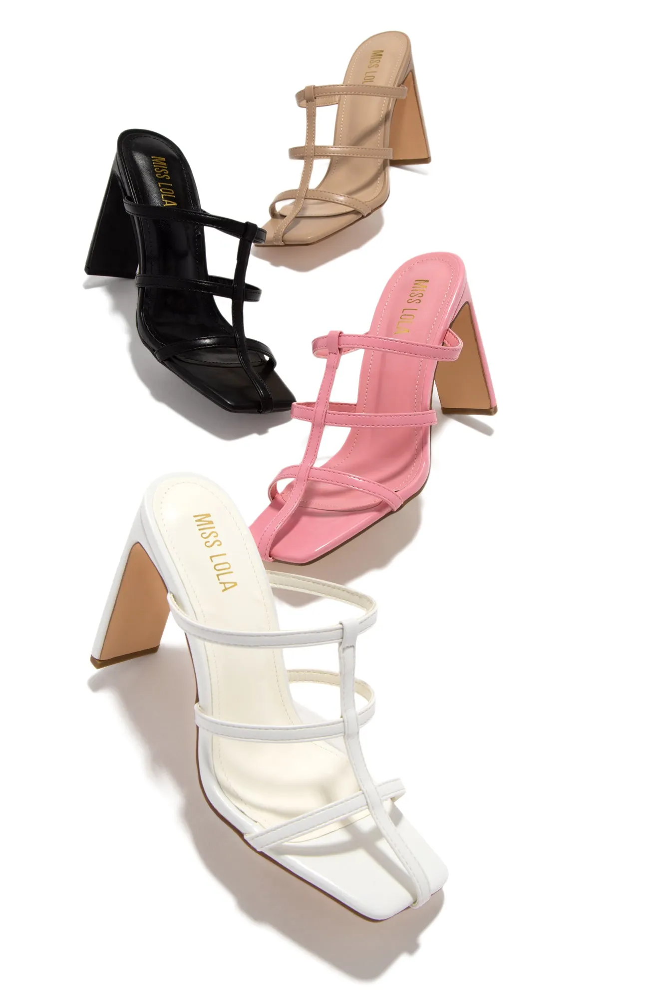Karly Caged High Heel Mules - Pink sold by Miss Lola product image thumbnail 5