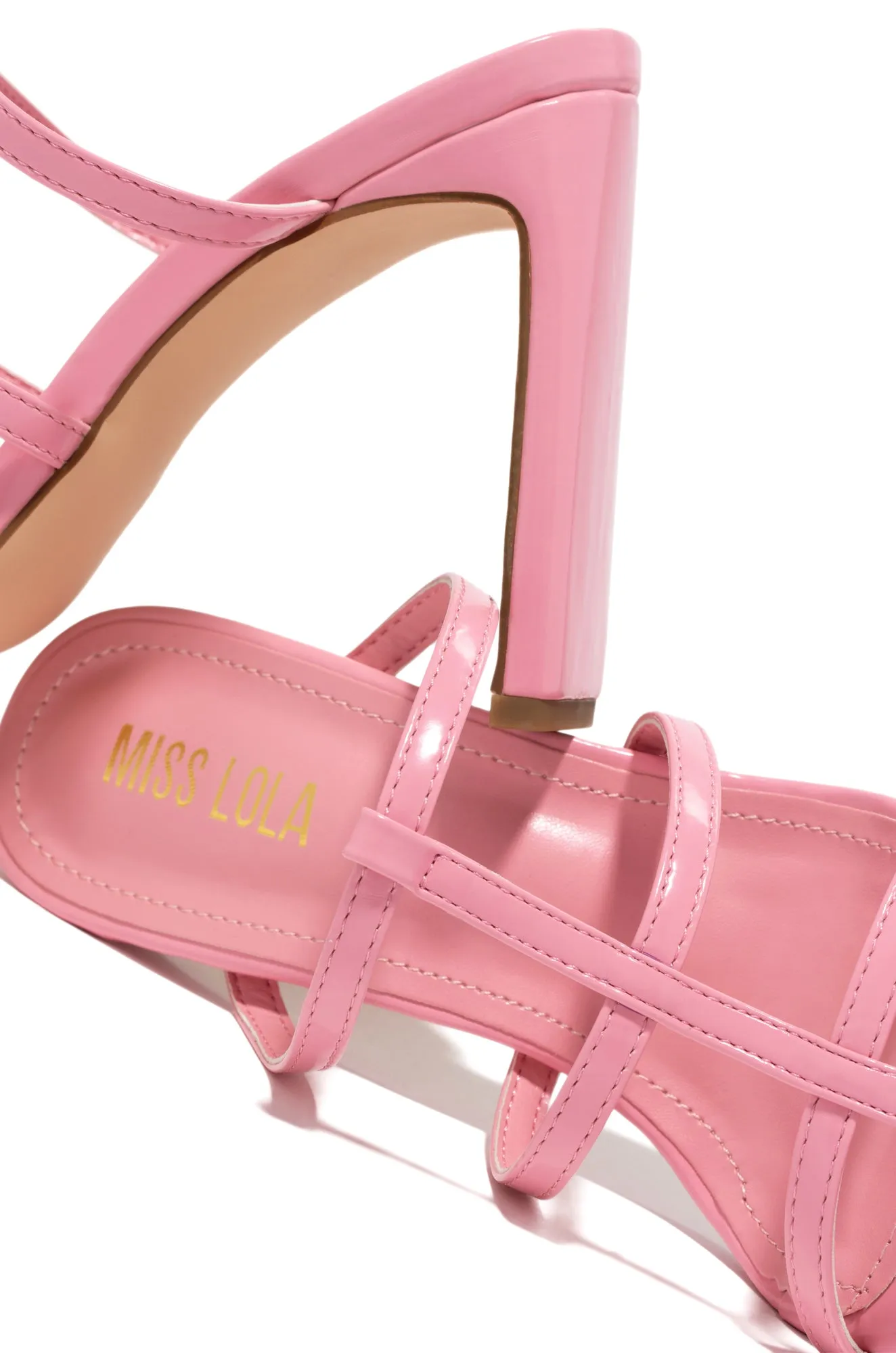 Karly Caged High Heel Mules - Pink sold by Miss Lola product image thumbnail 4