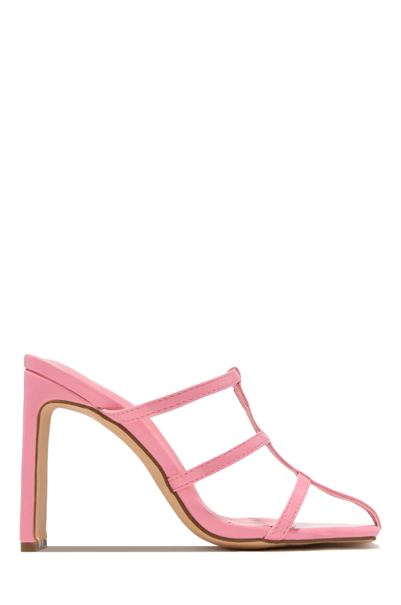 Karly Caged High Heel Mules - Pink sold by Miss Lola product image thumbnail 2