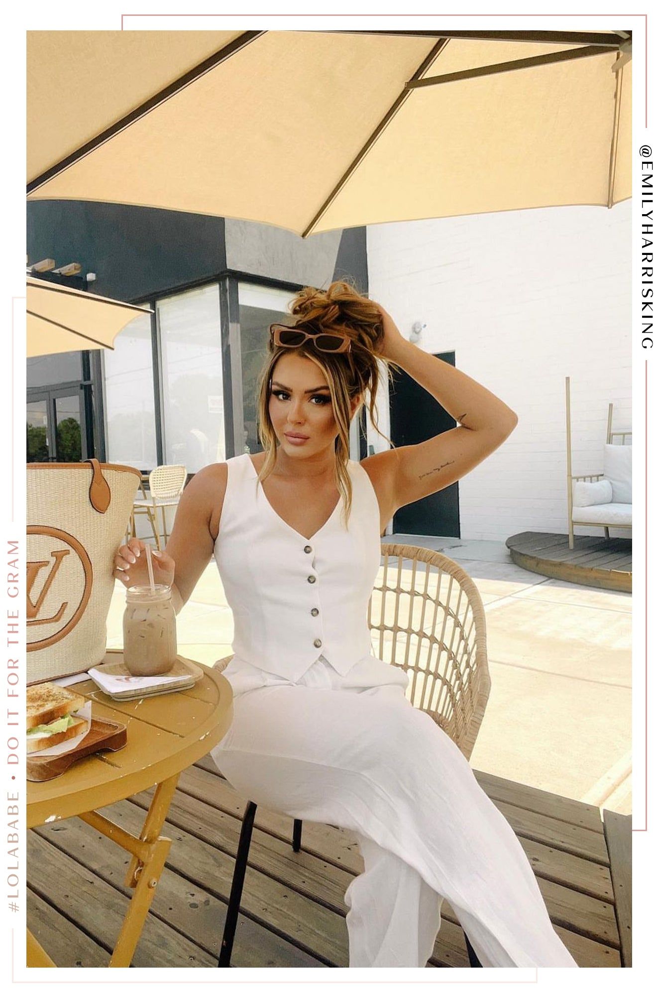 Ciandra High Waist Straight Leg Pant - White sold by Miss Lola