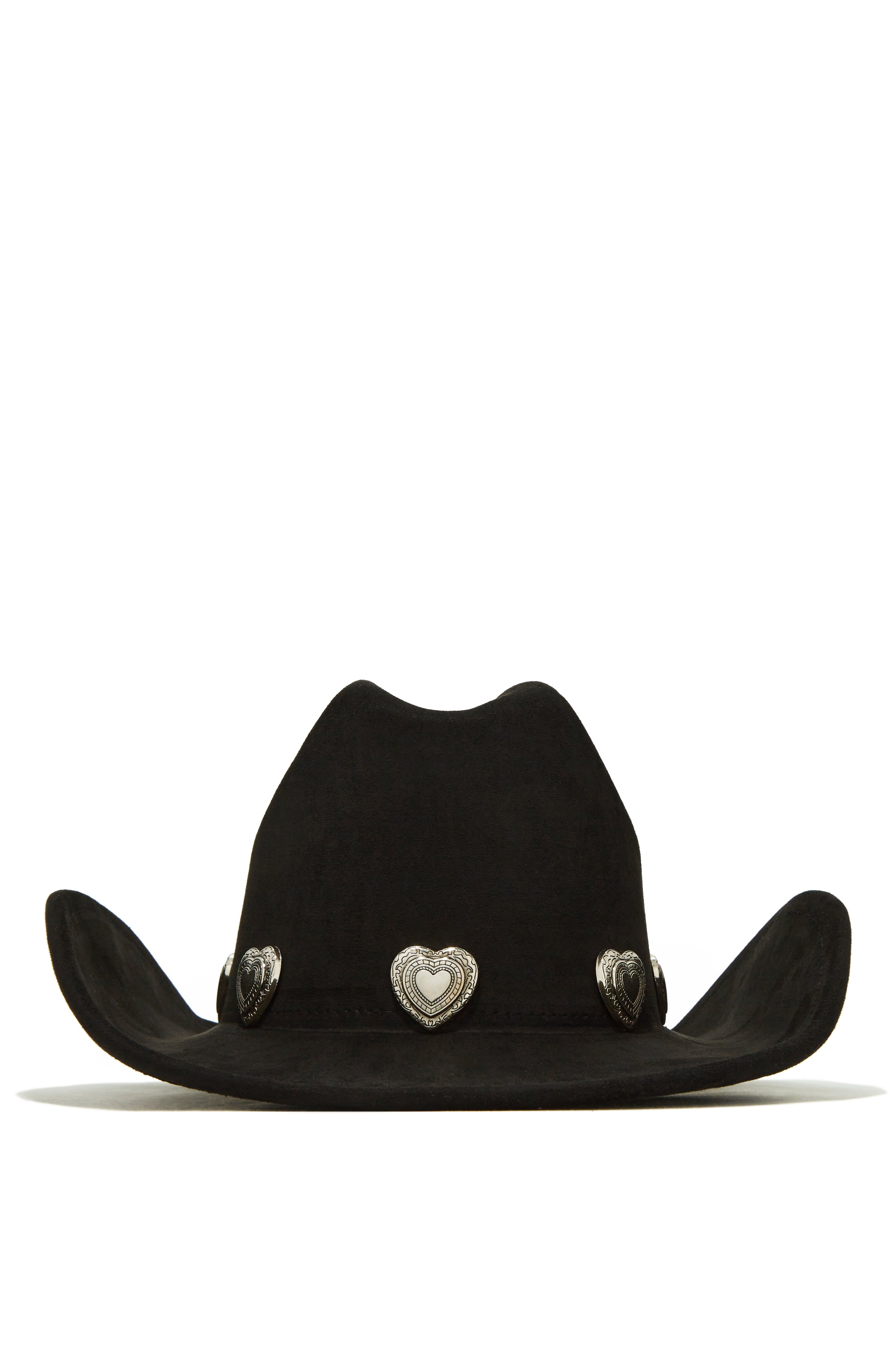 Heartbreaker Heart Pendants Hat - Black sold by Miss Lola
