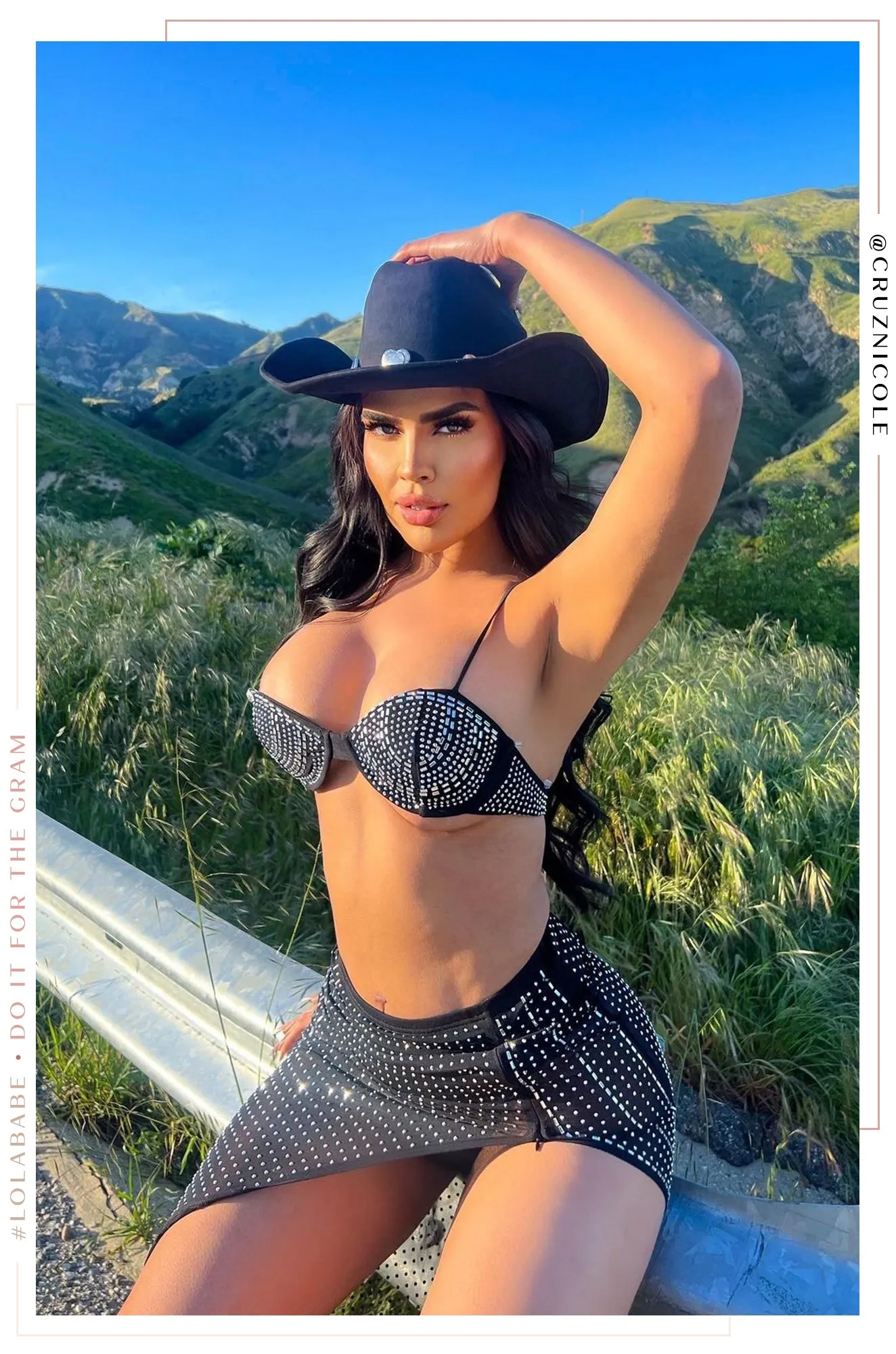 Heartbreaker Heart Pendants Cowgirl Hat - Black sold by Miss Lola product image thumbnail 5