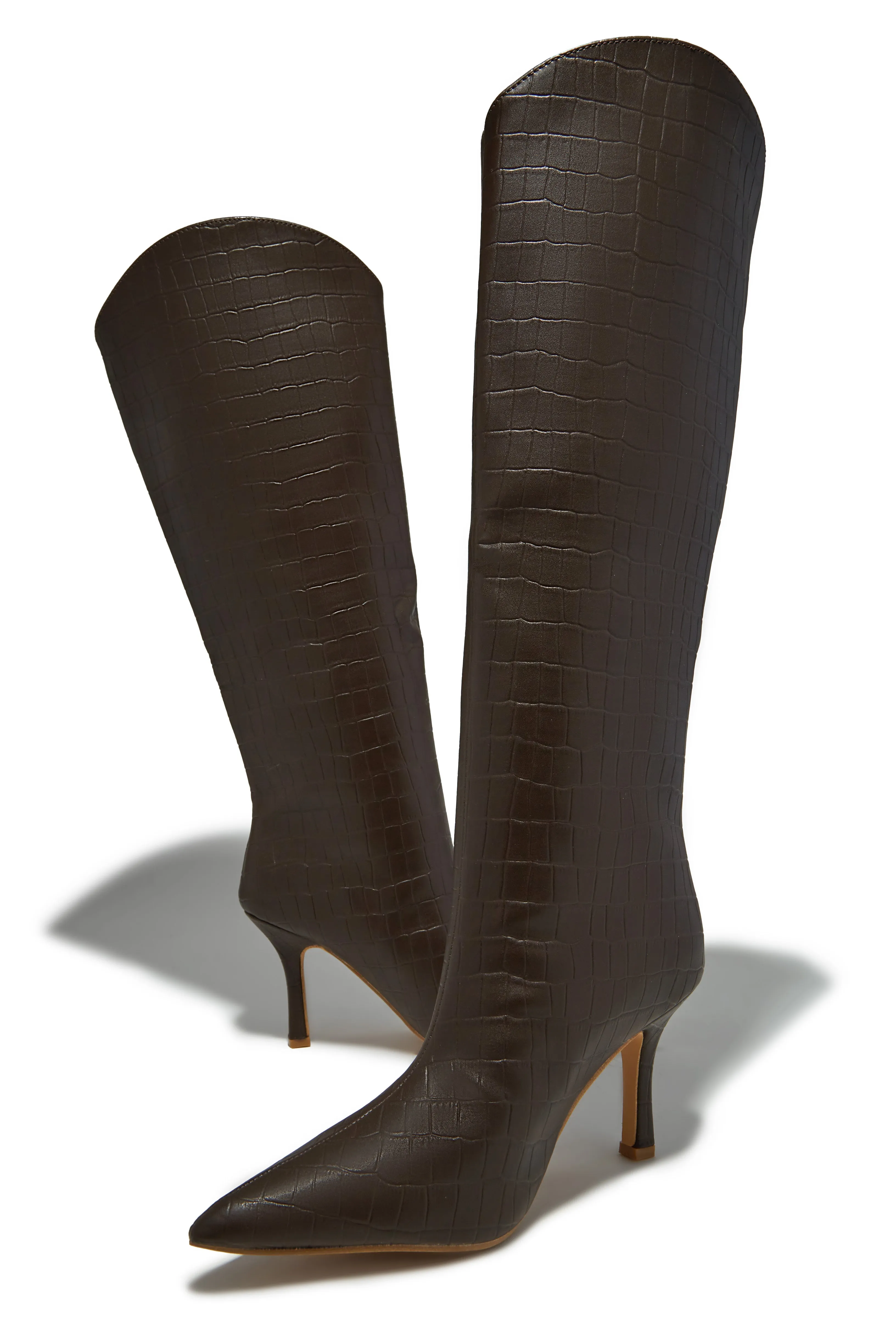Shyla Knee High Boots - Brown sold by Miss Lola product image thumbnail 2