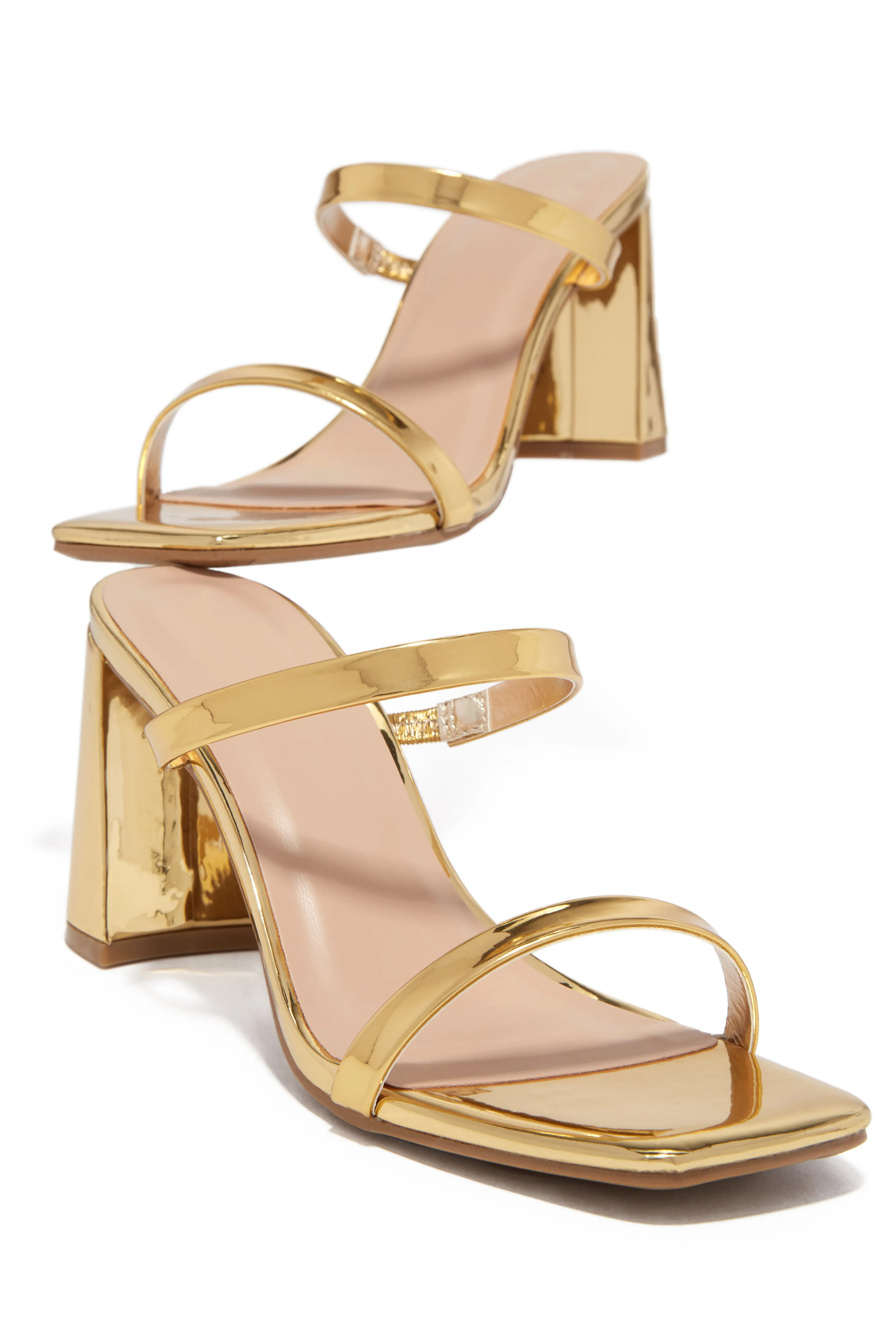 Jaynee Block Heel Mules - Gold sold by Miss Lola product image thumbnail 3