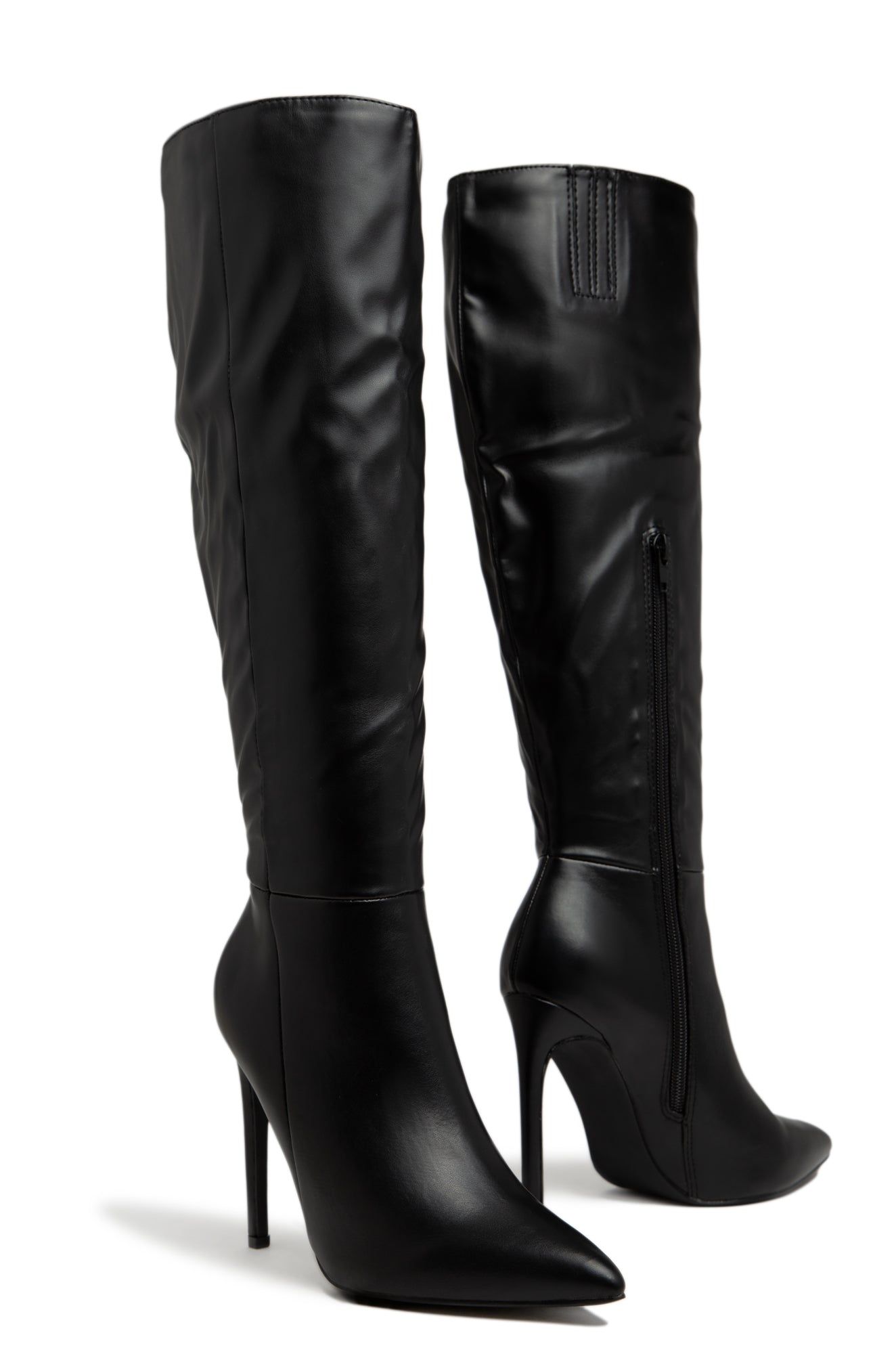 Tyrah Up To The Knee Heel Boots - Black sold by Miss Lola product image thumbnail 2