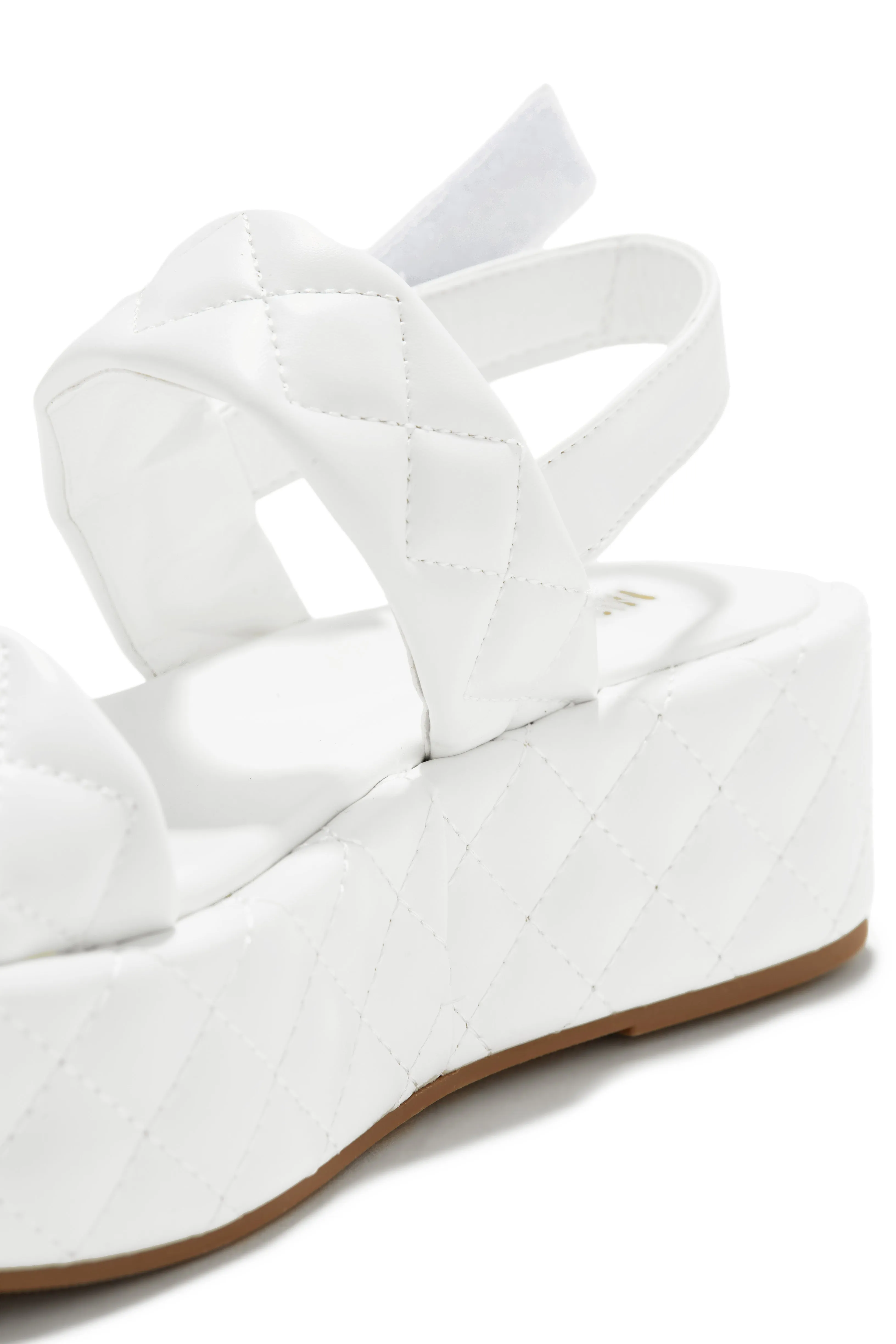 Euro Summer Quilted Platform Sandals - White sold by Miss Lola product image thumbnail 5