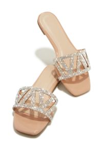 Bora Bora Dreams Embellished Slip On Sandals - Nude sold by Miss Lola
