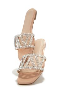 Bora Bora Dreams Embellished Slip On Sandals - Nude sold by Miss Lola