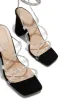 Rosalyn Embellished Lace Up Block Heels - Black sold by Miss Lola