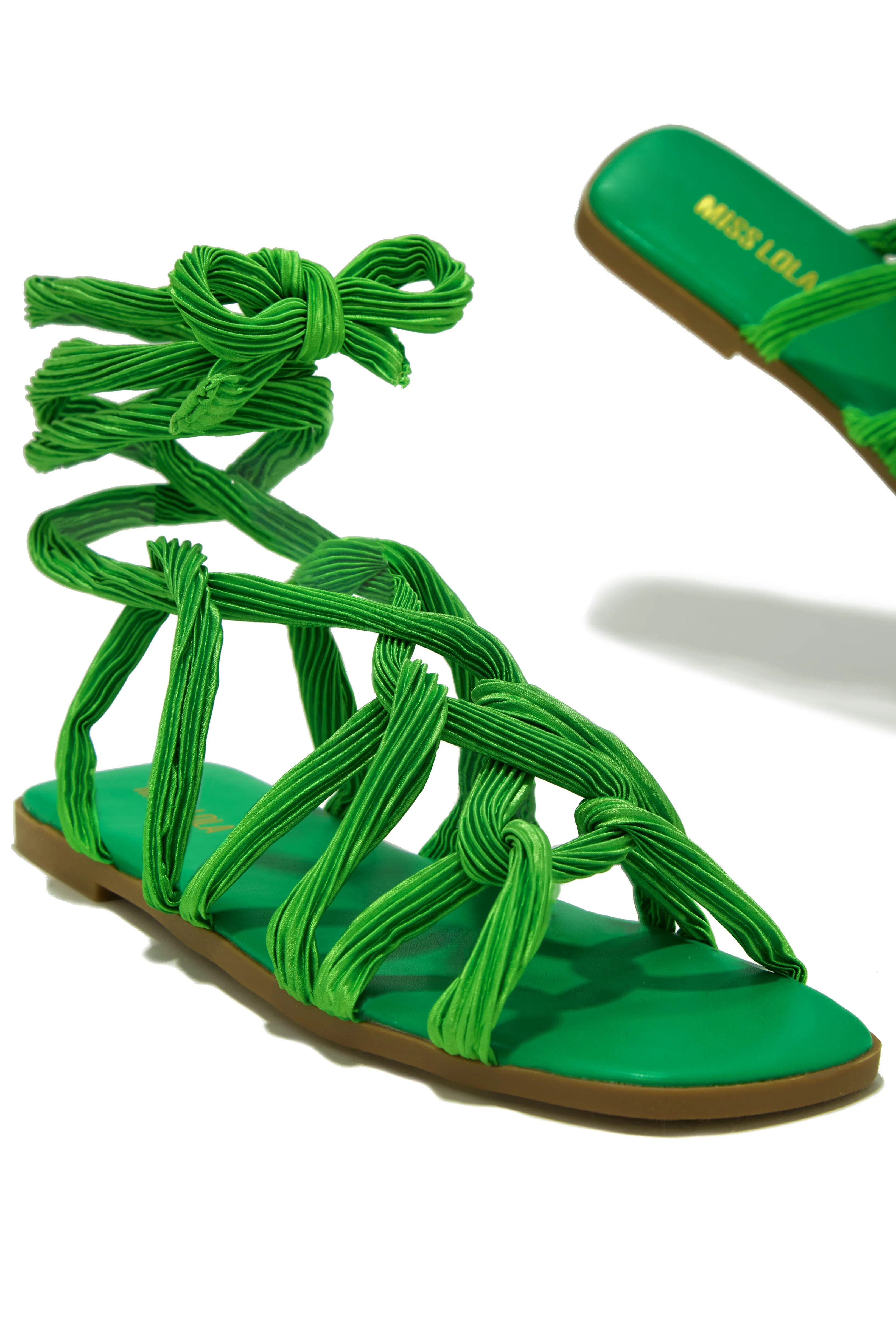 Bora Bora Lace Up Sandals - Green sold by Miss Lola product image thumbnail 2