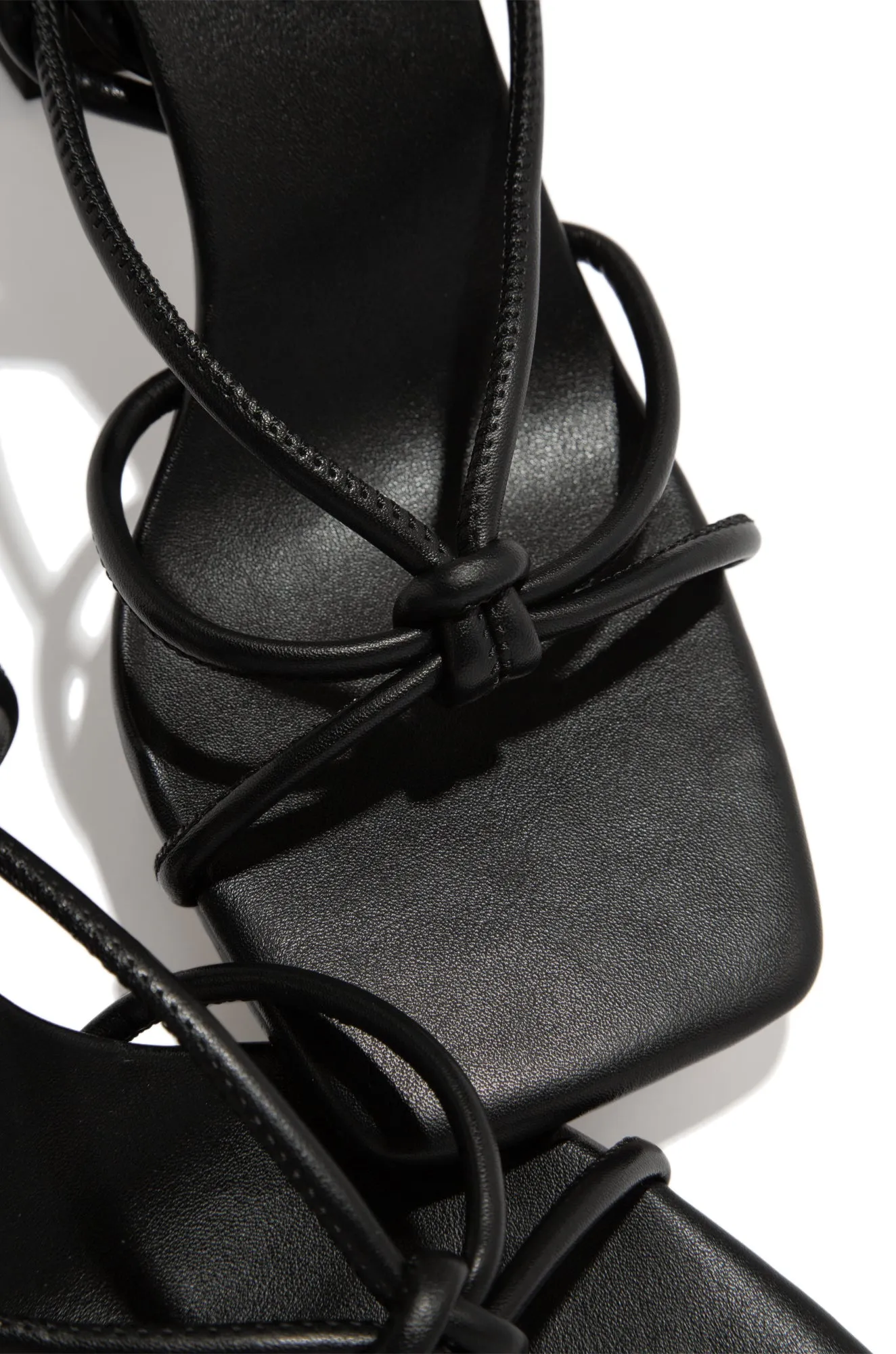 Zavey Lace Up Block Heels - Black sold by Miss Lola product image thumbnail 3