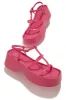 Beach Trip Flat Platform Sandals - Pink sold by Miss Lola