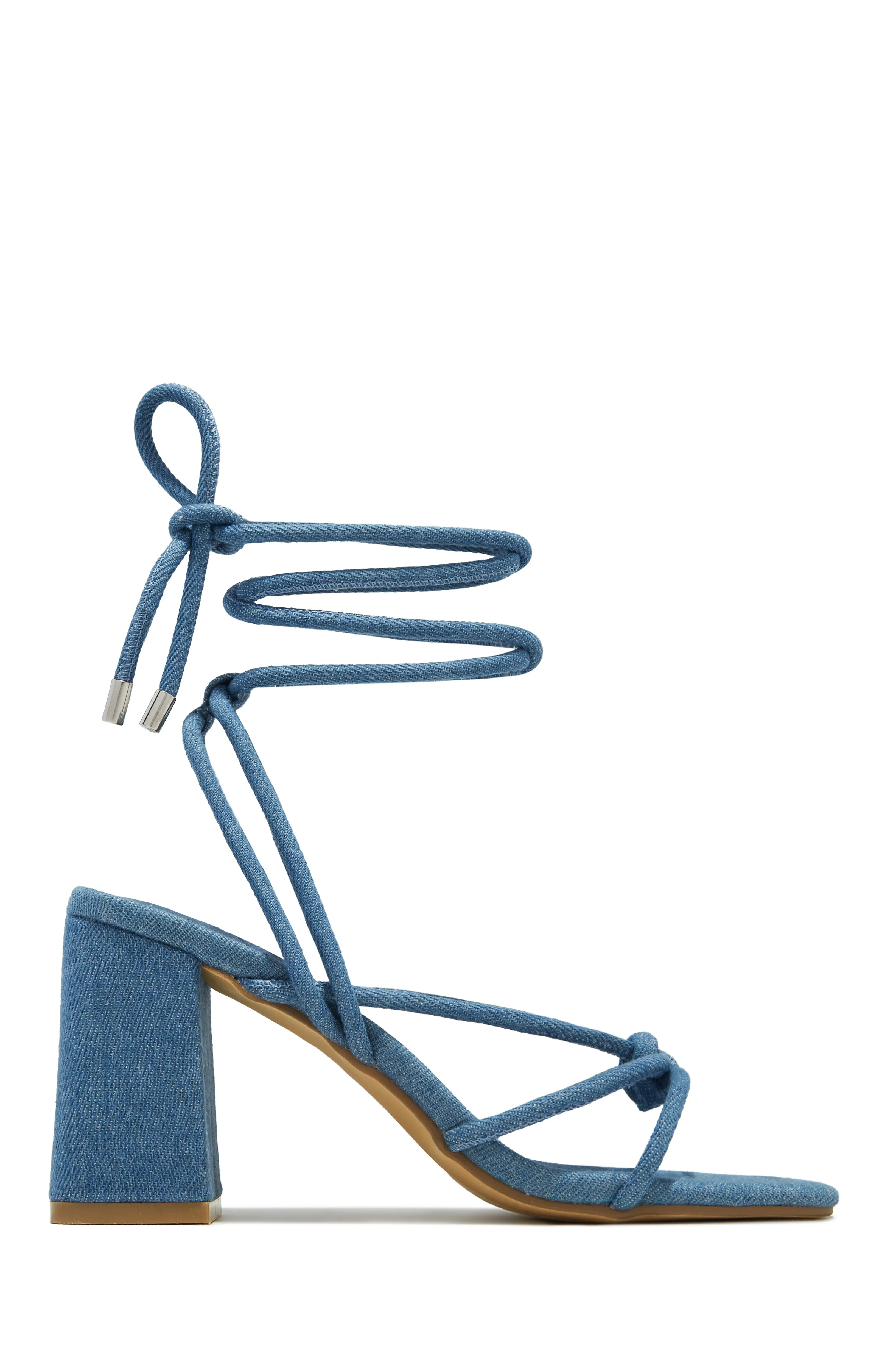 Zavey Lace Up Block Heels - Black sold by Miss Lola product image thumbnail 5