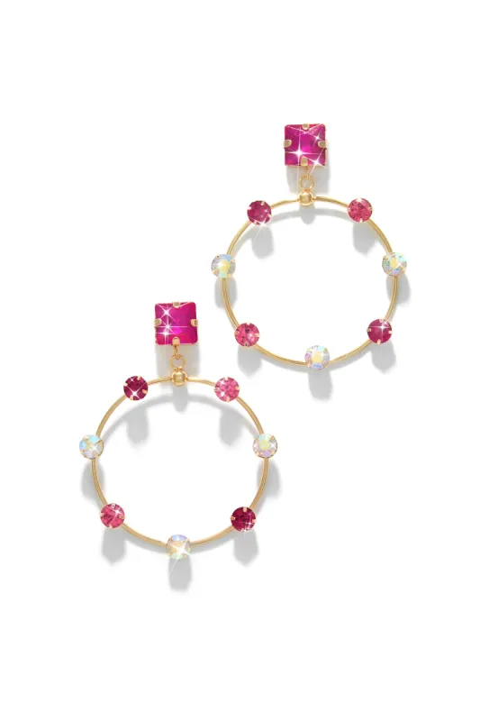 Jayla Embellished Statement Earring - Pink sold by Miss Lola