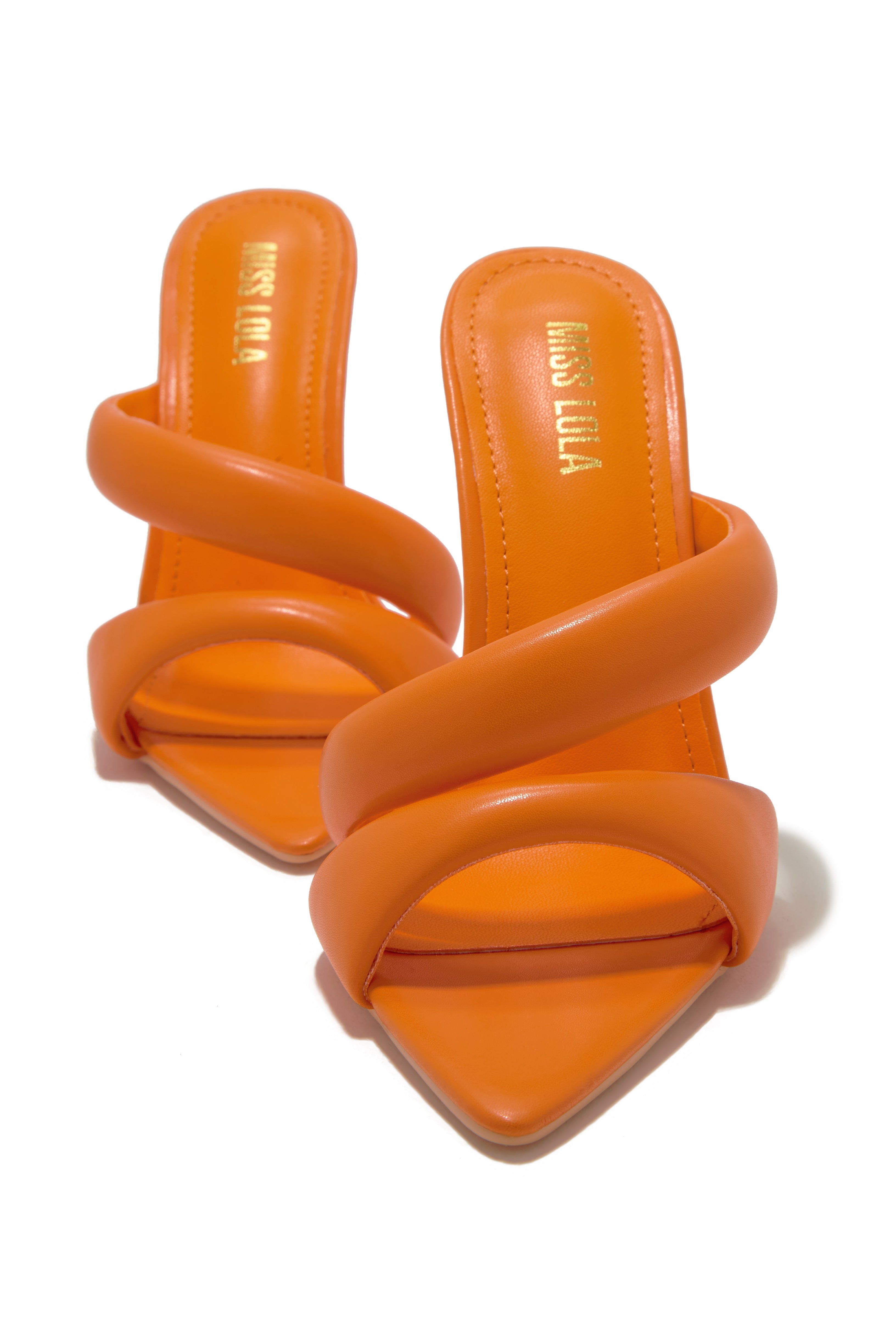Ryett High Heel Mules - Orange sold by Miss Lola product image thumbnail 2