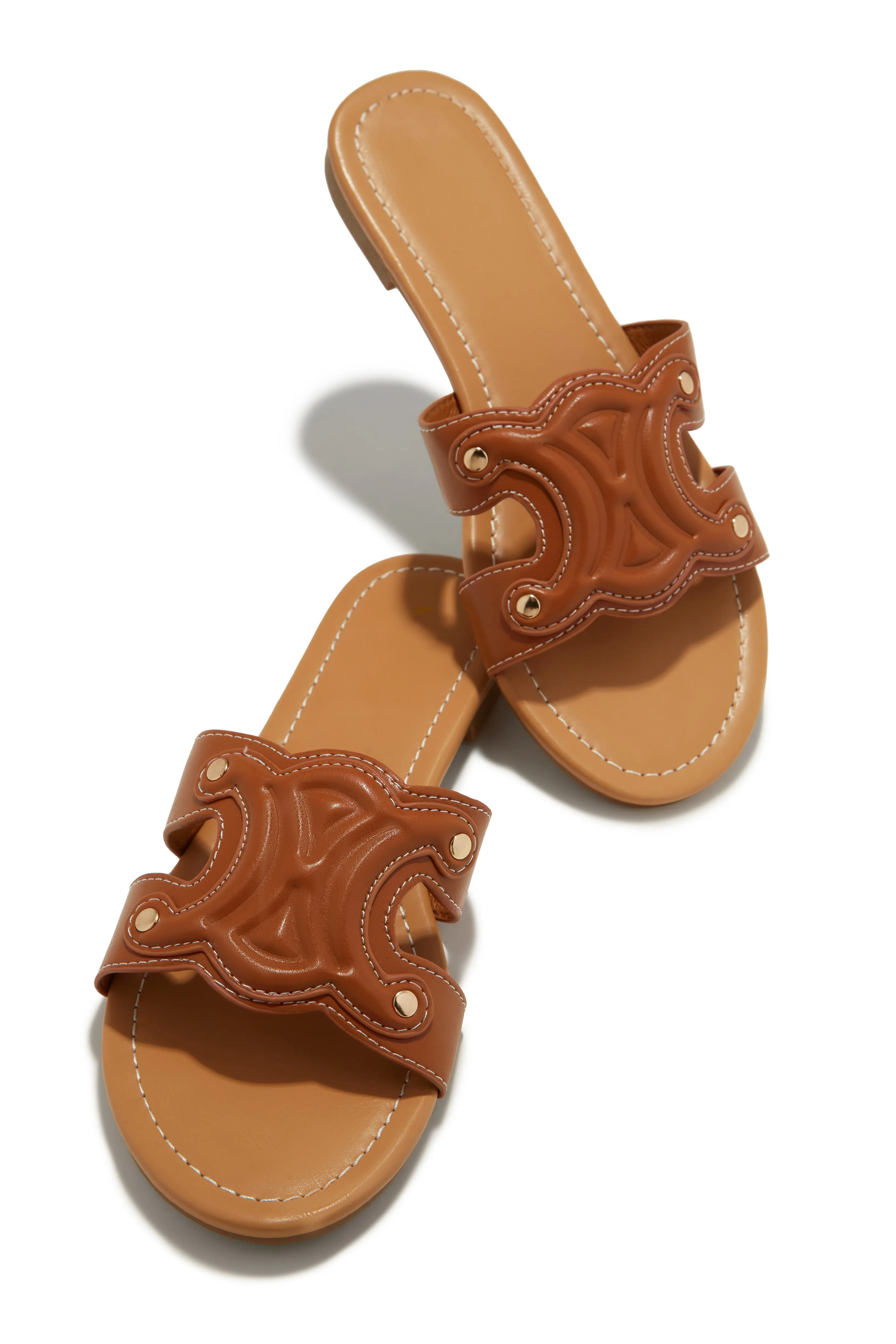 Paris Trips Slip On Sandals - Tan sold by Miss Lola product image thumbnail 5