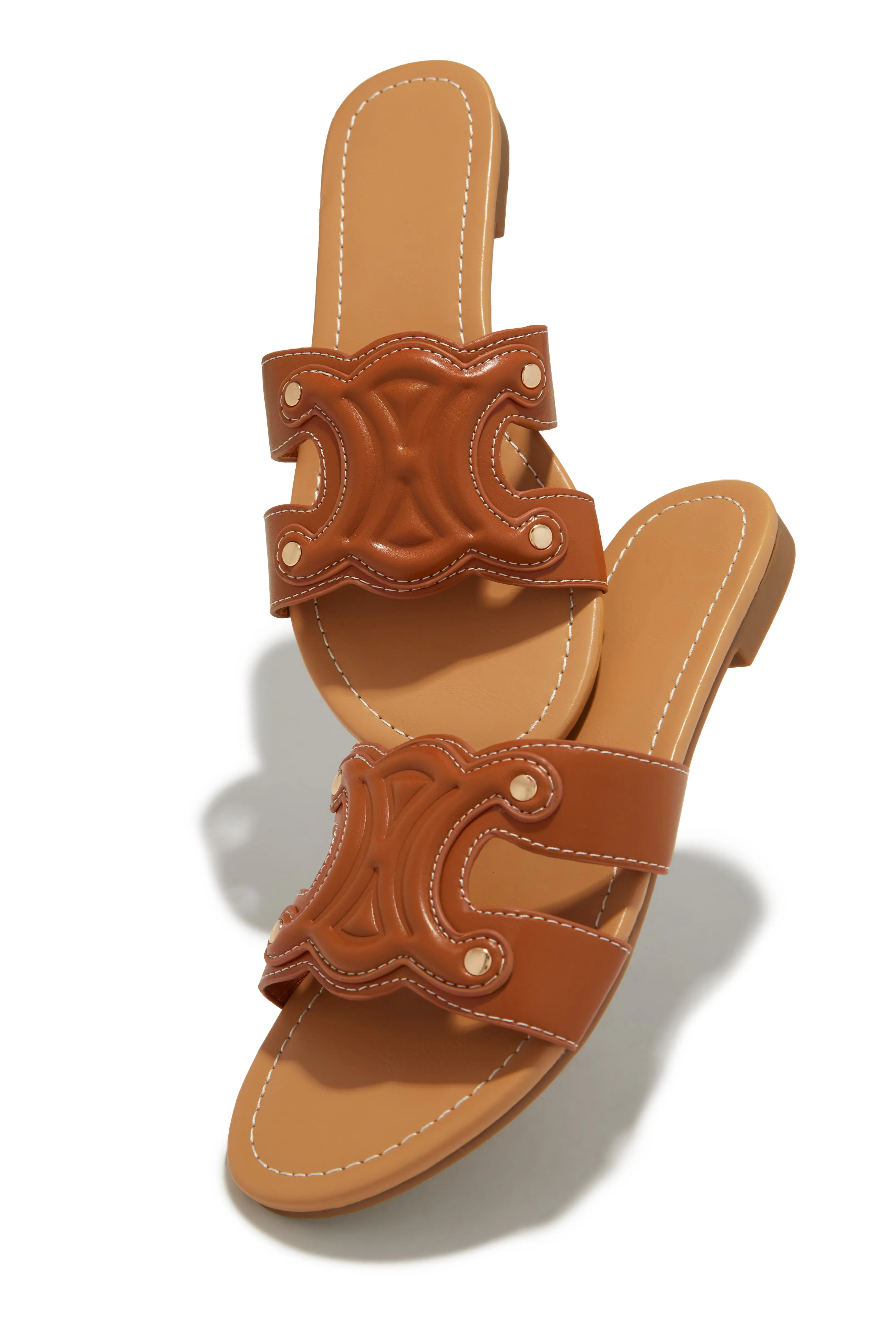 Paris Trips Slip On Sandals - Tan sold by Miss Lola product image thumbnail 4