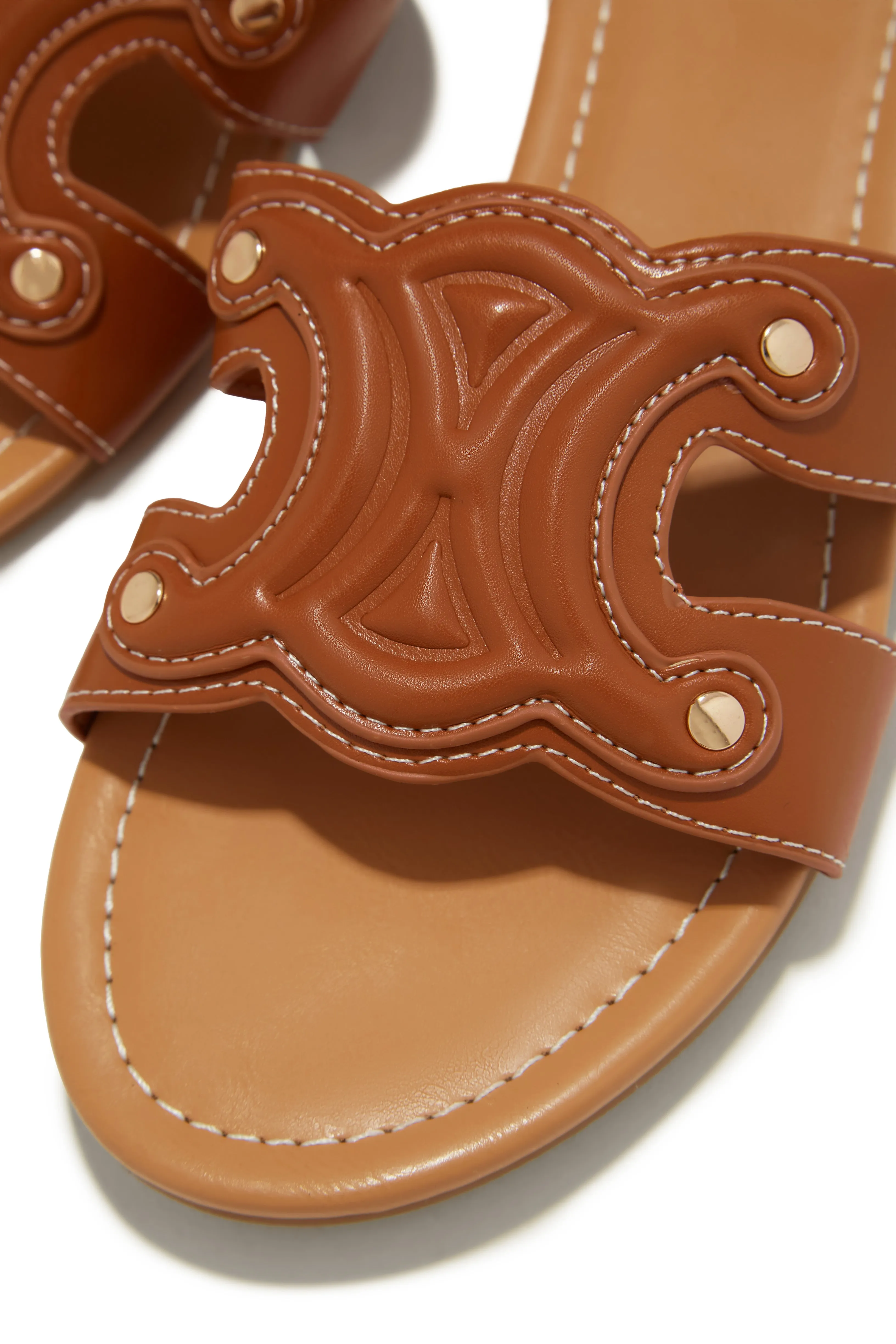 Paris Trips Slip On Sandals - Tan sold by Miss Lola product image thumbnail 3