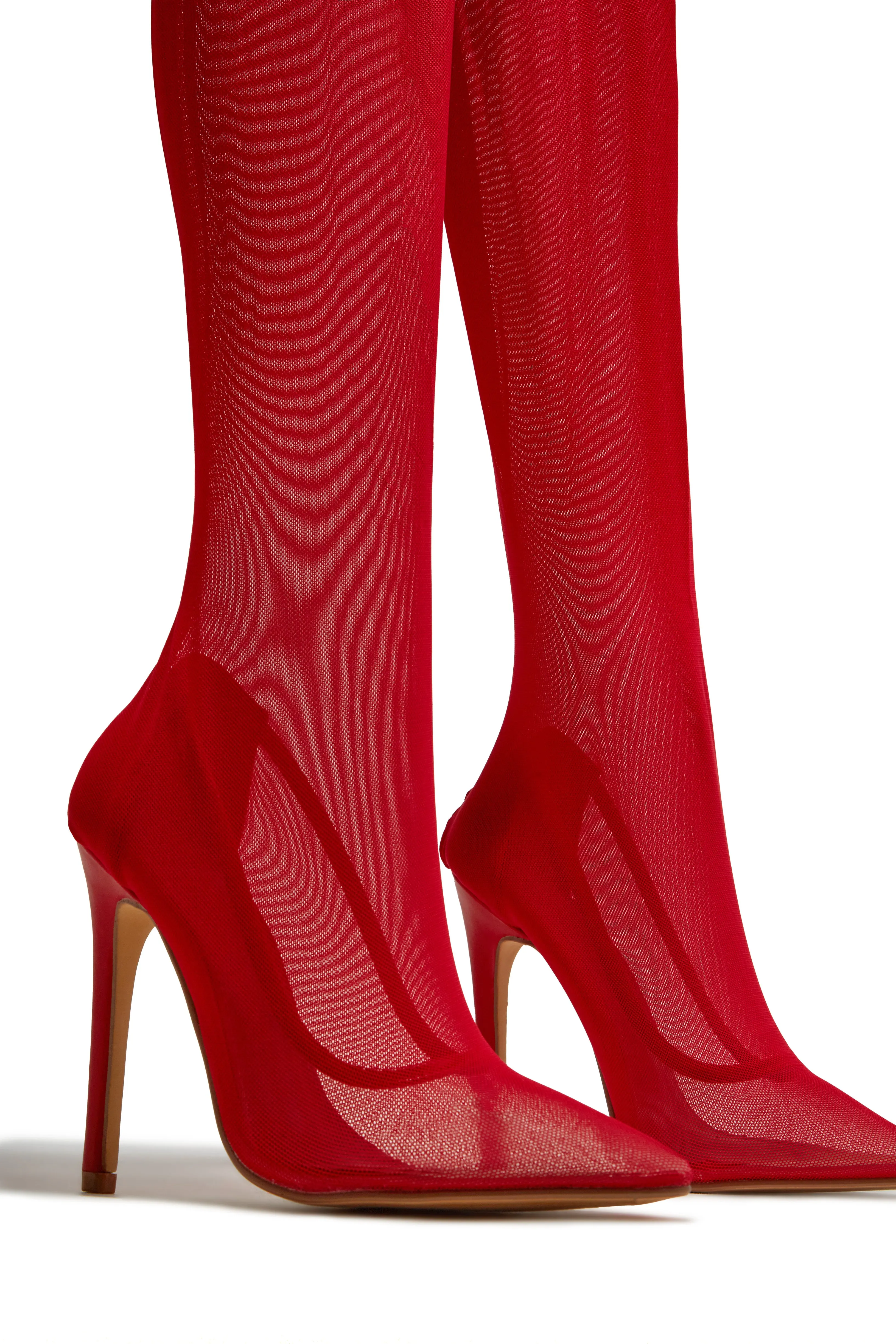 Timeless Allure Over The Knee High Heel Boots - Red sold by Miss Lola product image thumbnail 2