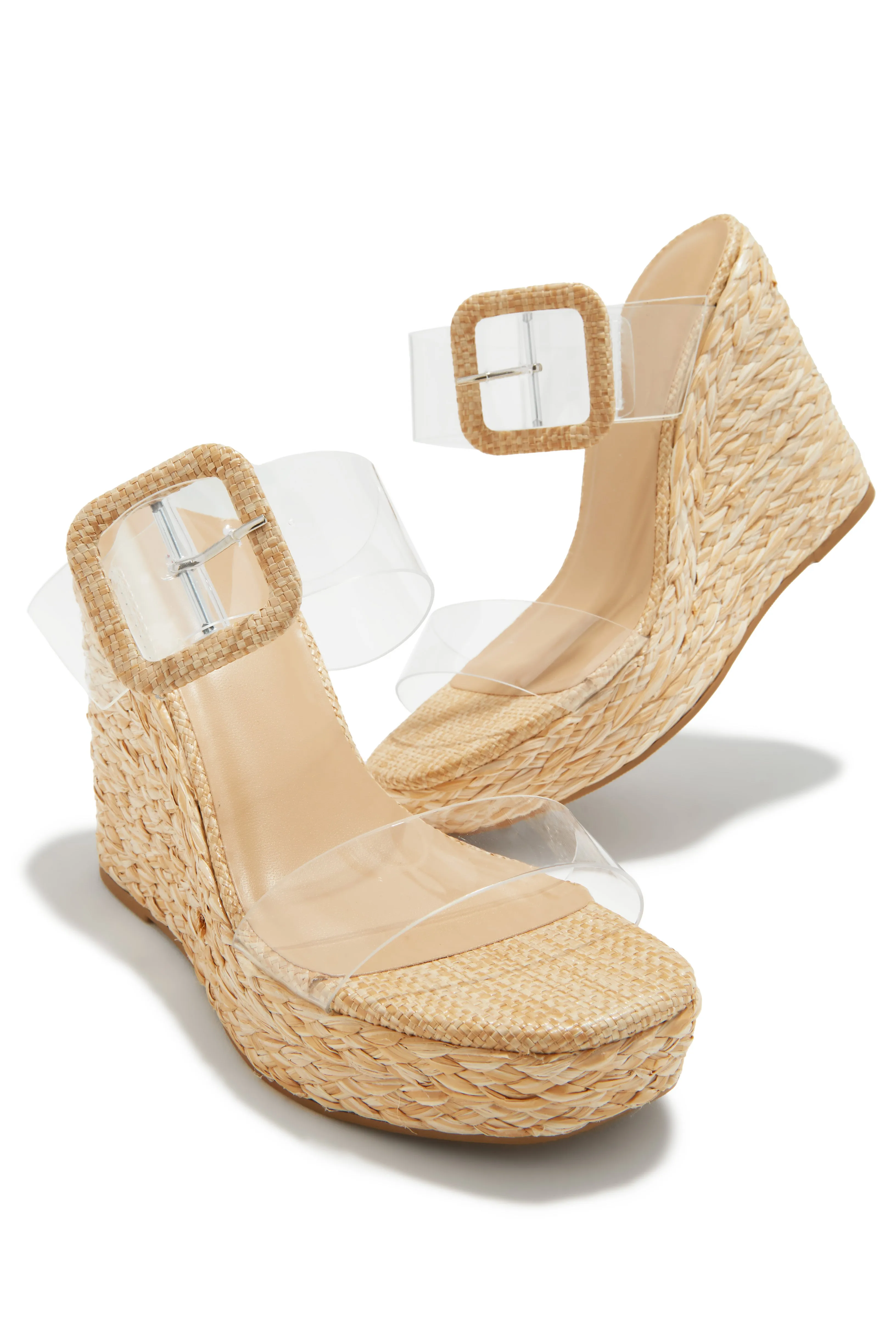 Marelia Espadrille Mule Wedges - Natural sold by Miss Lola product image thumbnail 2