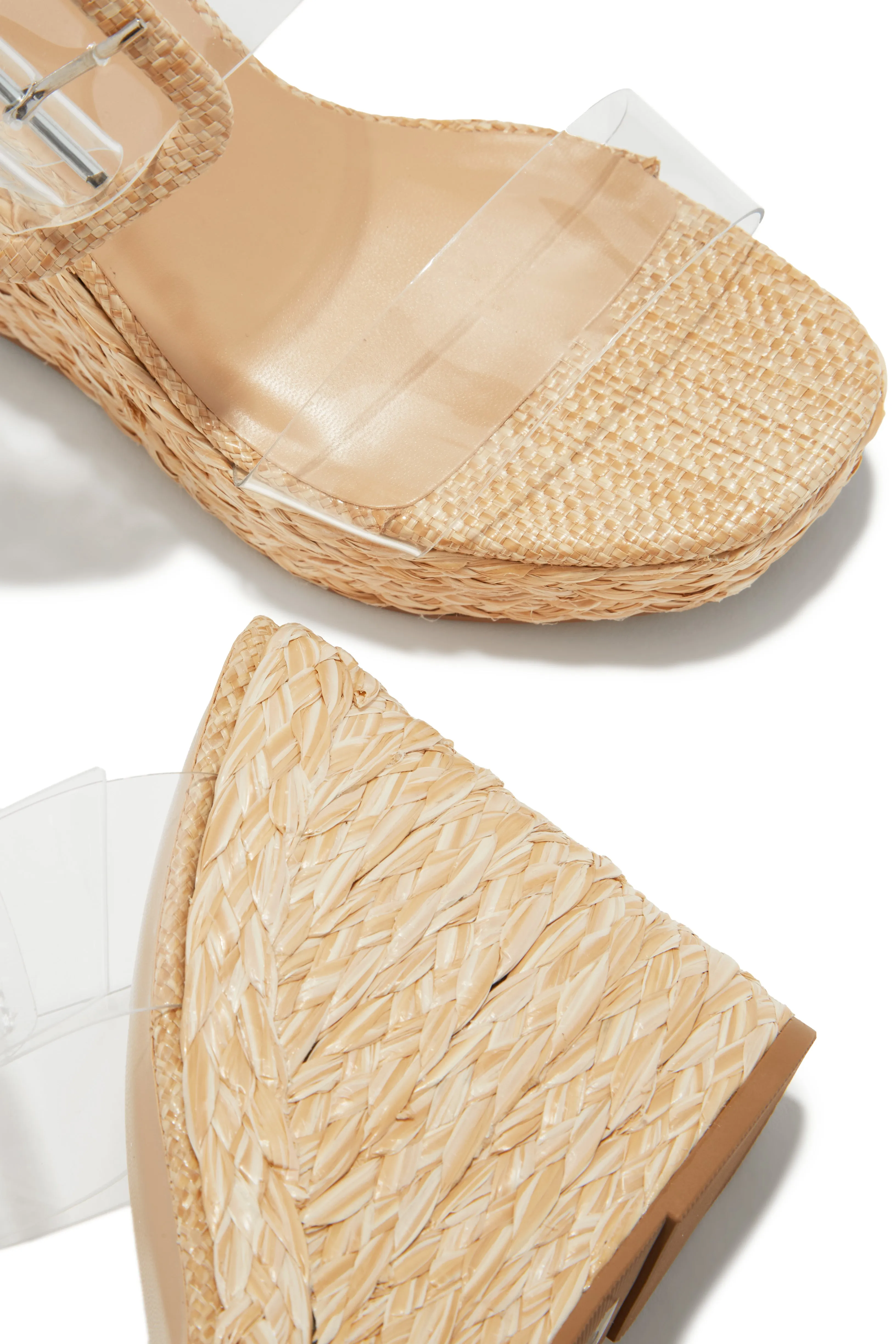 Marelia Espadrille Mule Wedges - Natural sold by Miss Lola product image thumbnail 4