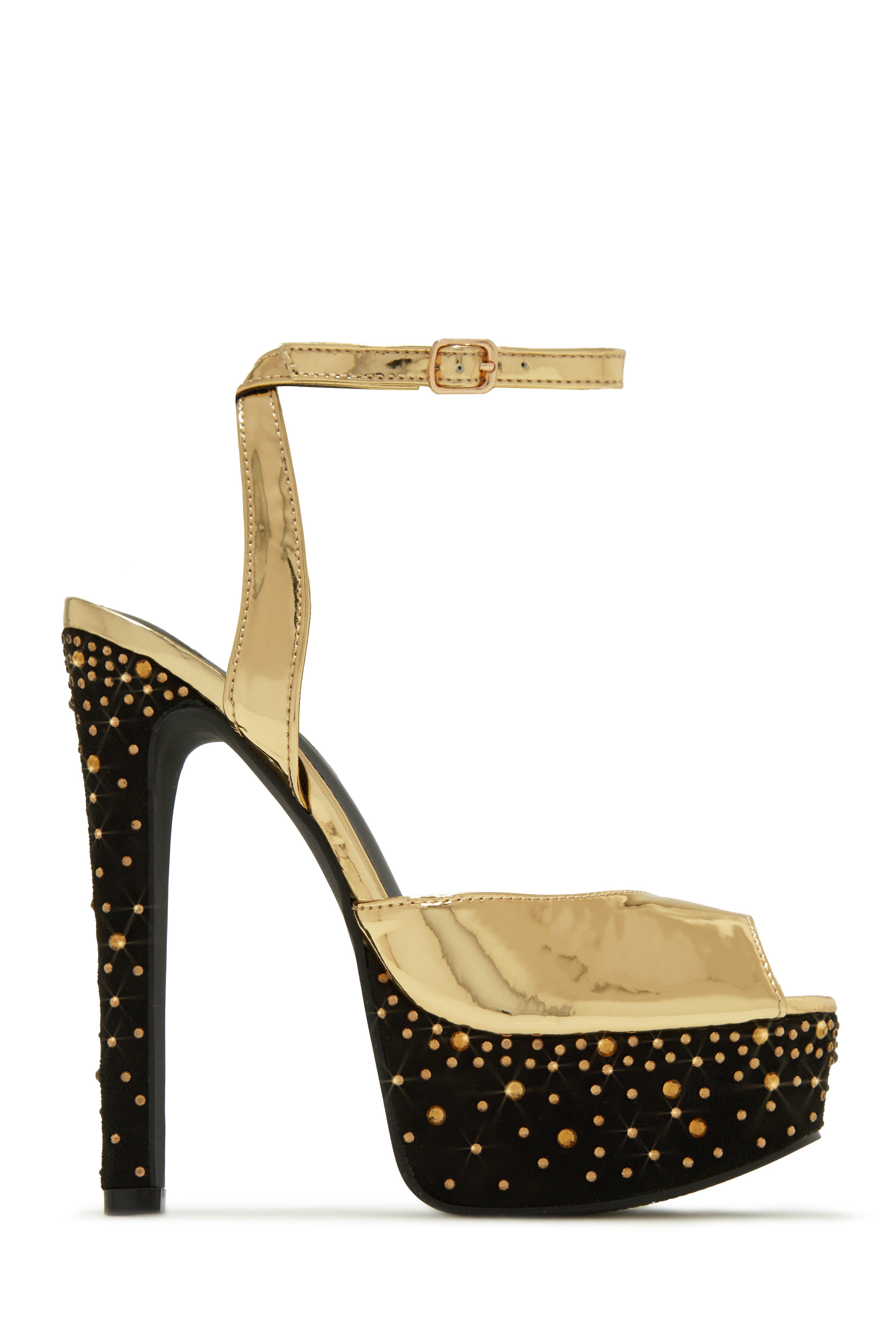 Obsessed With Me Embellished Platform High Heels - Black sold by Miss Lola product image thumbnail 5