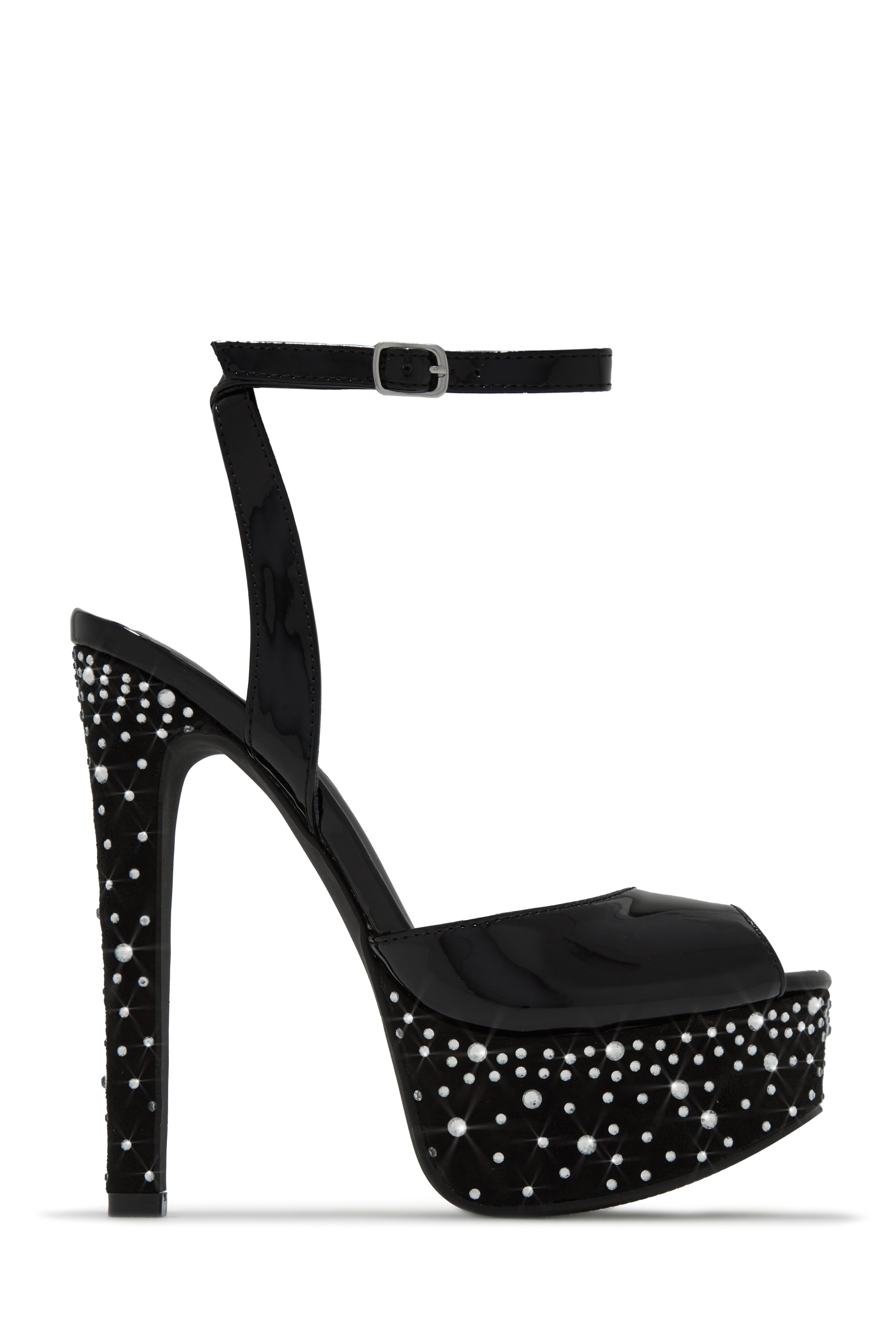 Obsessed With Me Embellished Platform High Heels - Black sold by Miss Lola product image thumbnail 3
