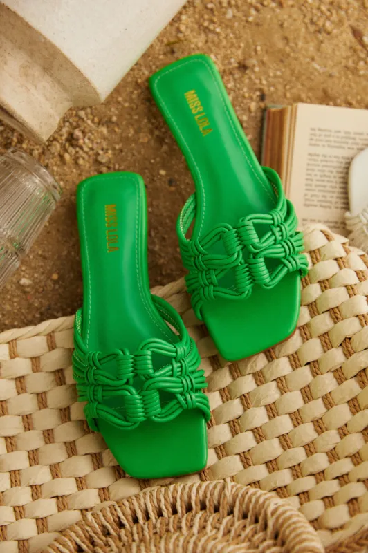 Island Of Paradise Slip On Sandals - Green sold by Miss Lola